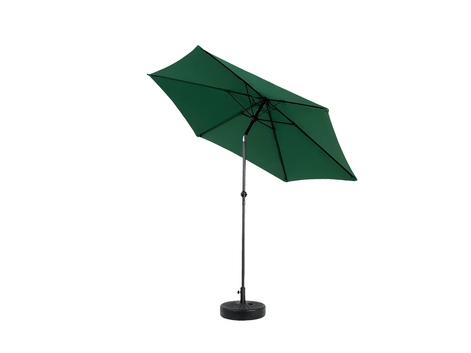 Parasol extérieur double face, rectangulaire avec manivelle, acier, vert foncé (274x213x200 cm)