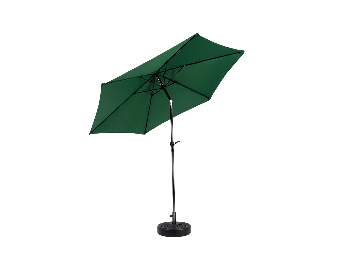 Parasol extérieur double face, rectangulaire avec manivelle, acier, vert foncé (274x213x200 cm)