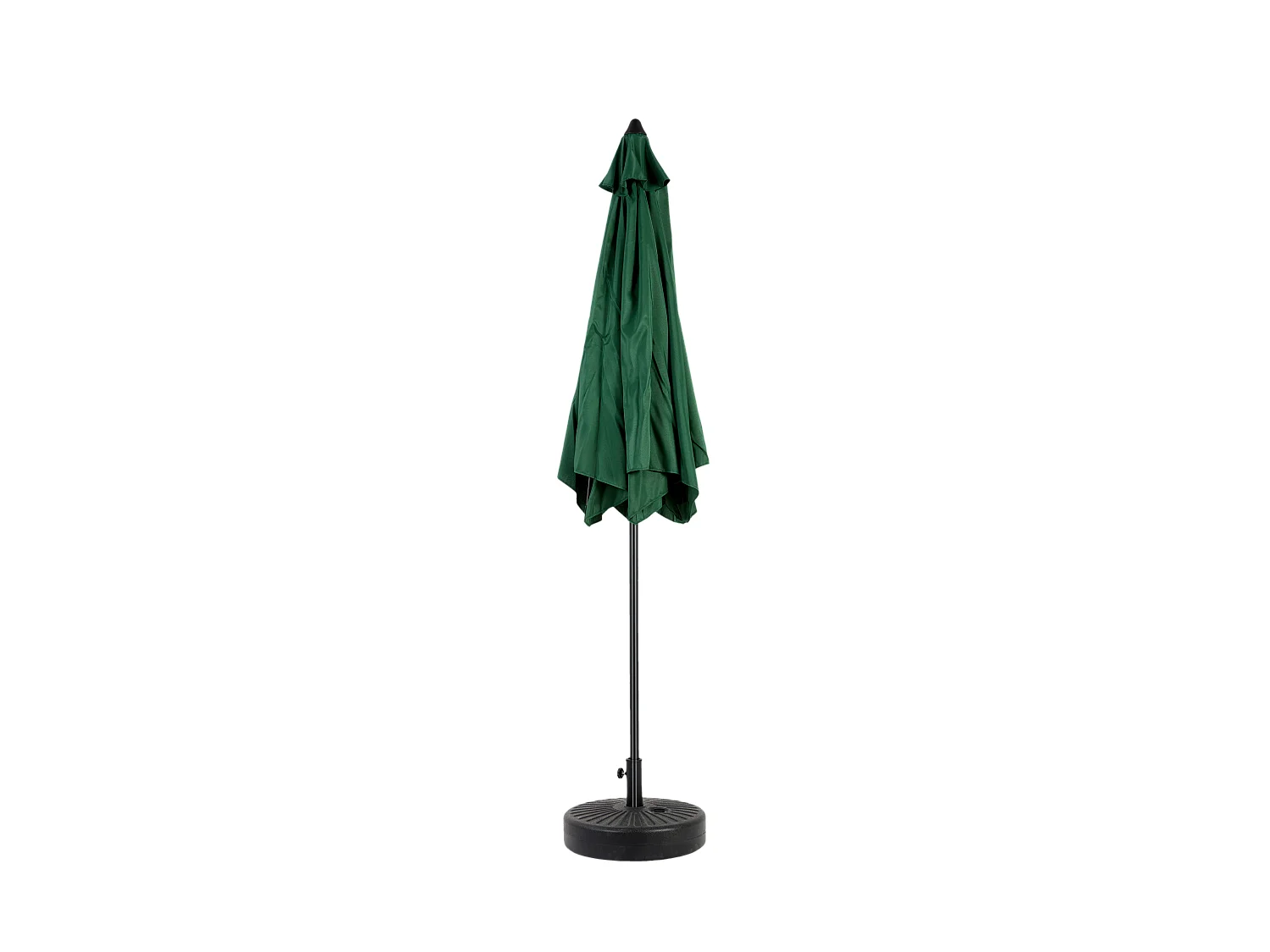 Parasol extérieur double face, rectangulaire avec manivelle, acier, vert foncé (274x213x200 cm)