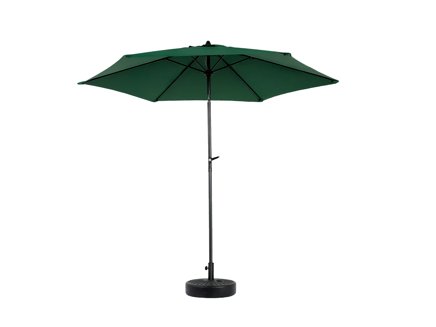 Parasol extérieur double face, rectangulaire avec manivelle, acier, vert foncé (274x213x200 cm)