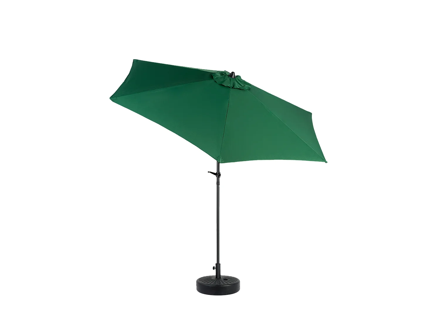 Parasol extérieur double face, rectangulaire avec manivelle, acier, vert foncé (274x213x200 cm)
