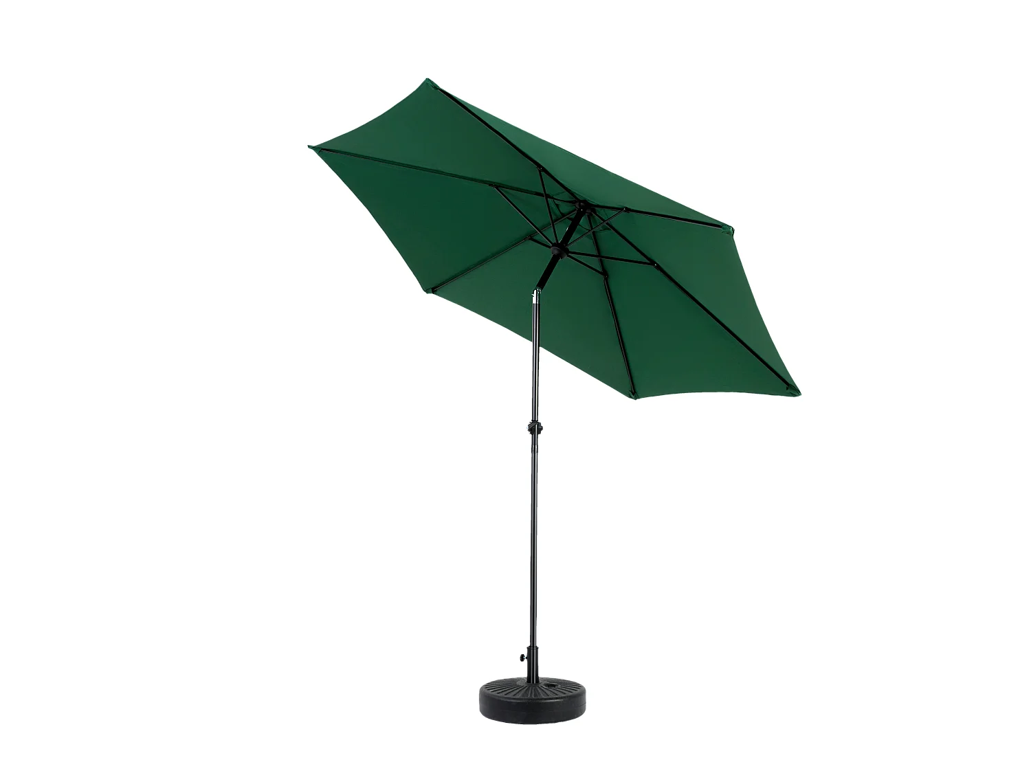 Parasol extérieur double face, rectangulaire avec manivelle, acier, vert foncé (274x213x200 cm)