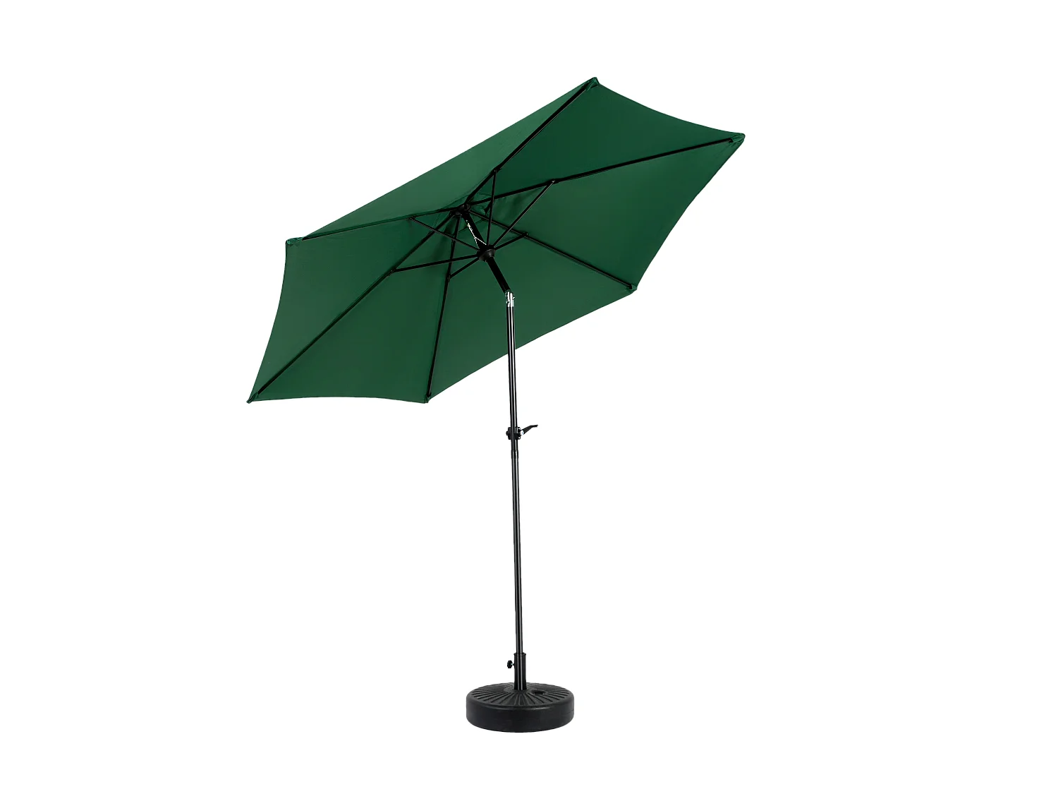 Parasol extérieur double face, rectangulaire avec manivelle, acier, vert foncé (274x213x200 cm)