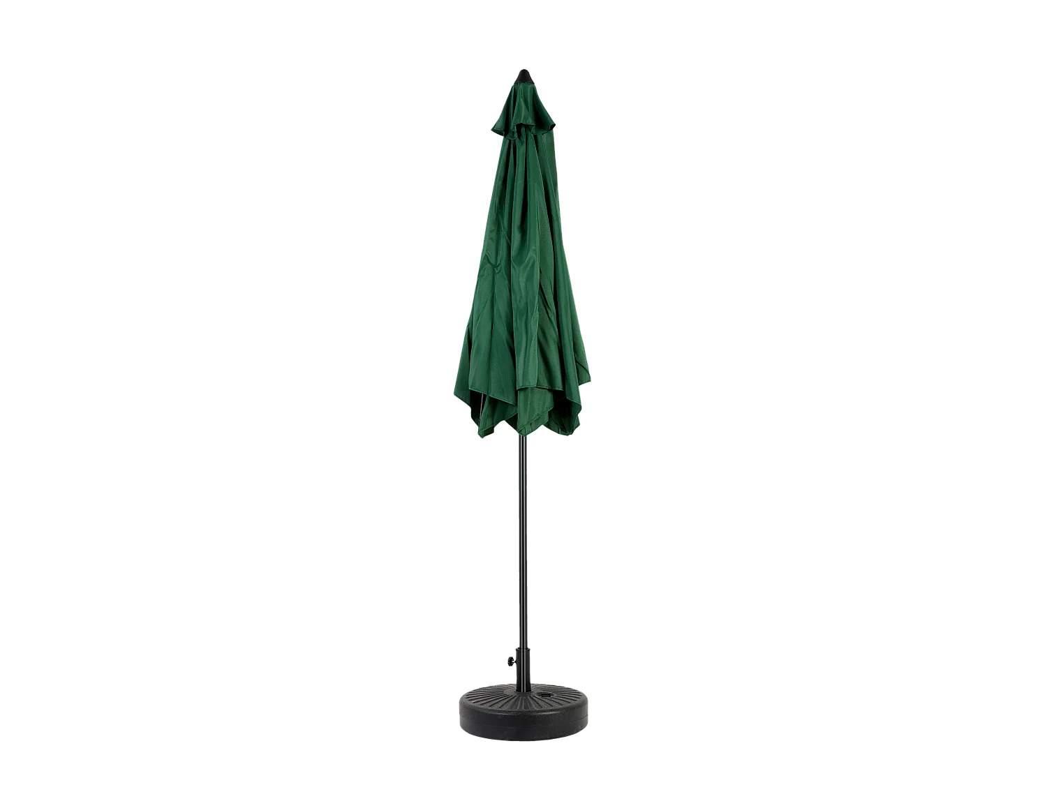 Parasol extérieur double face, rectangulaire avec manivelle, acier, vert foncé (274x213x200 cm)