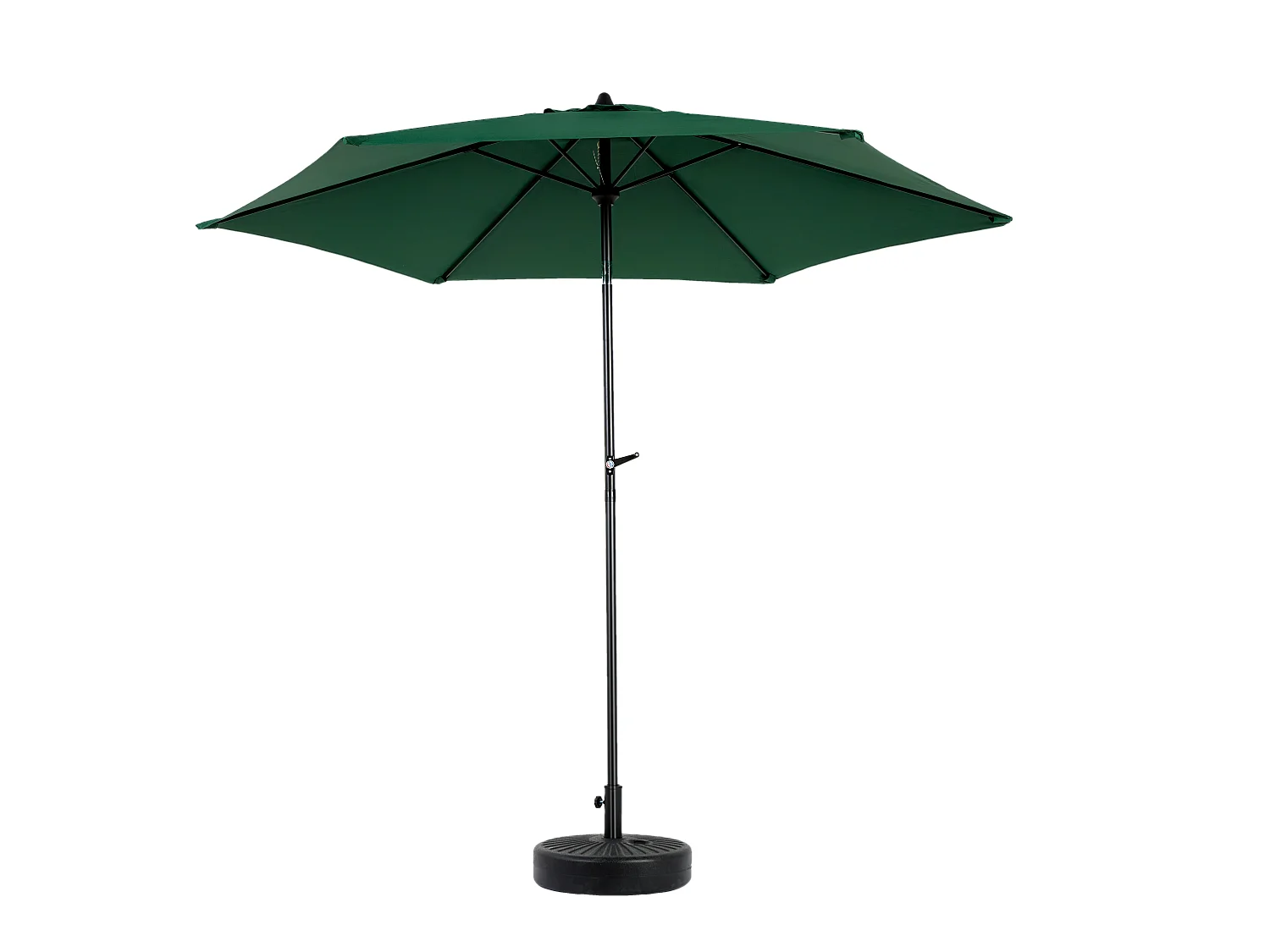 Parasol extérieur double face, rectangulaire avec manivelle, acier, vert foncé (274x213x200 cm)