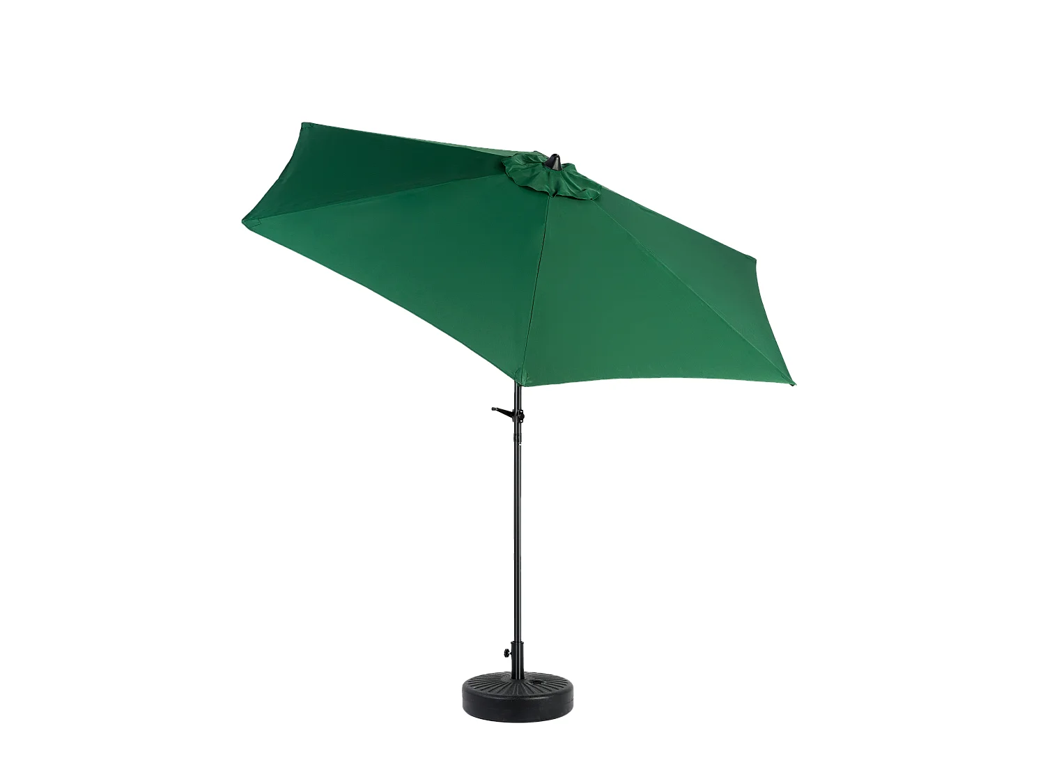 Parasol extérieur double face, rectangulaire avec manivelle, acier, vert foncé (274x213x200 cm)
