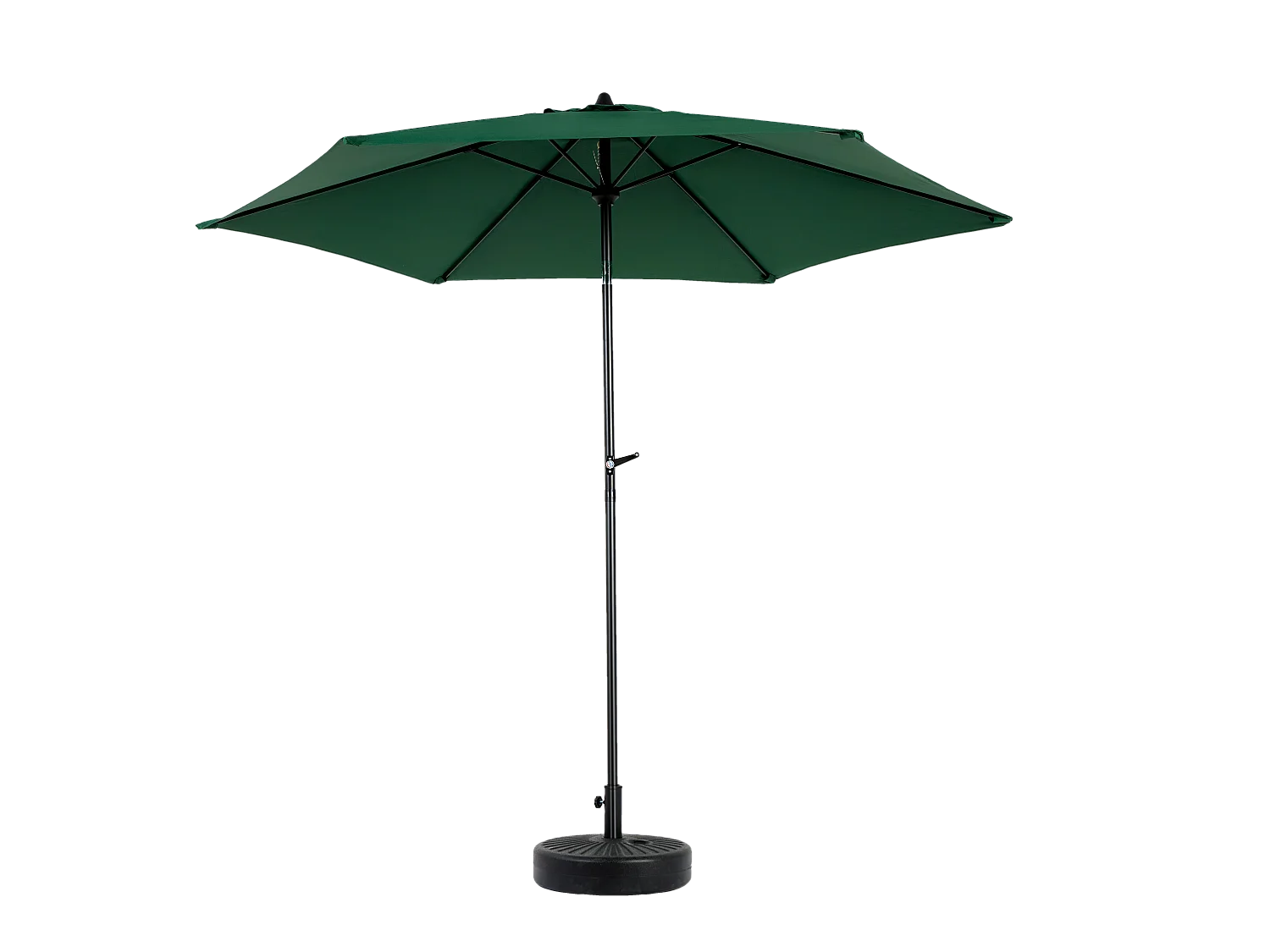 Ombrellone da esterno bifacciale, rettangolare con manovella, in acciaio, verde scuro (274x213x200 cm)