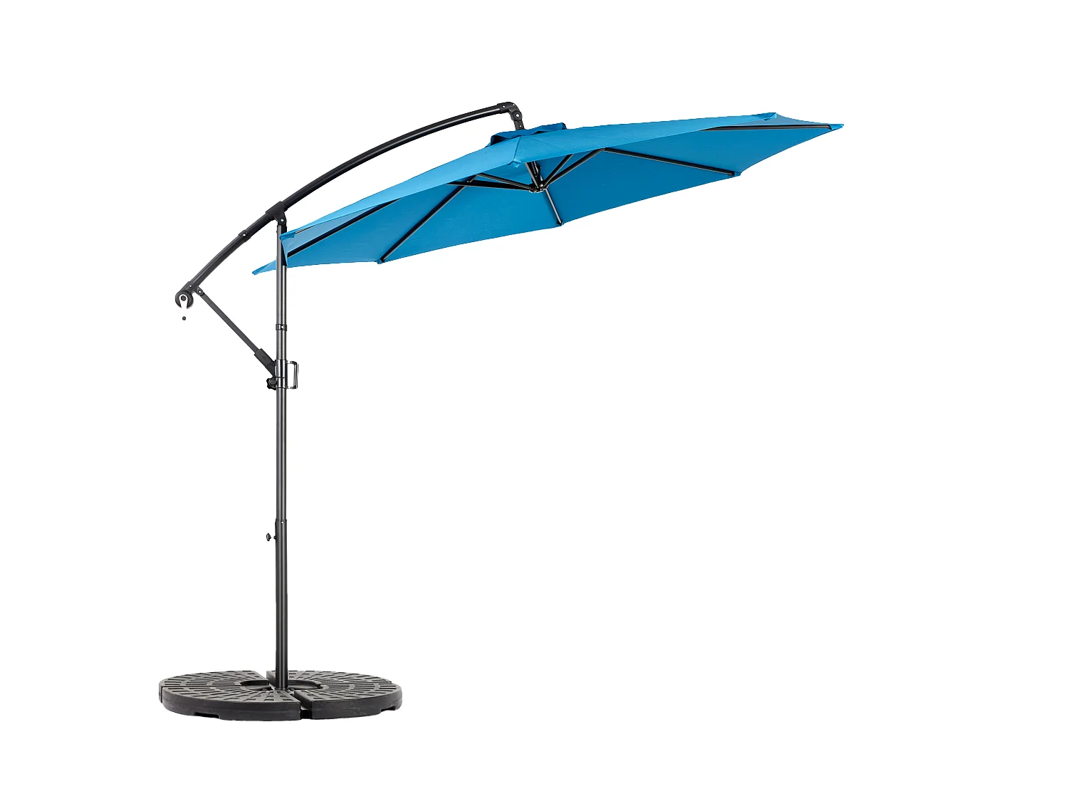 Ombrellone da esterno rettangolare bifacciale con manovella, struttura in acciaio, blu (4,5x4,5x3m)