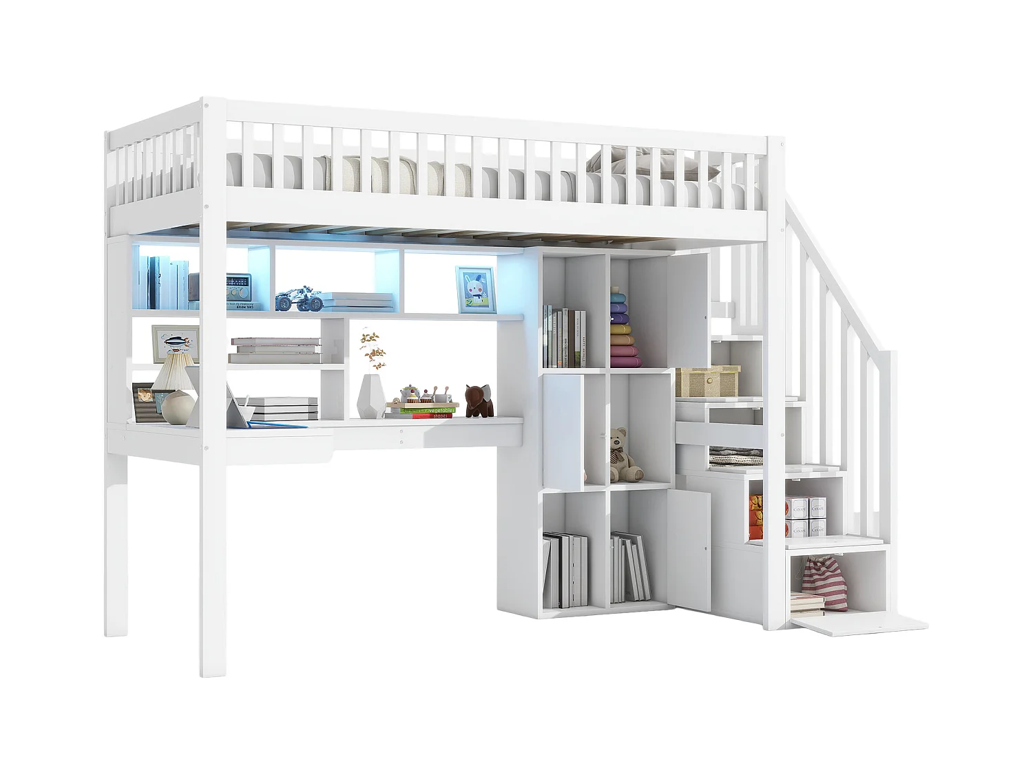 Ombrellone da esterno rettangolare bifacciale con manovella, struttura in acciaio, blu (4,5x4,5x3m)