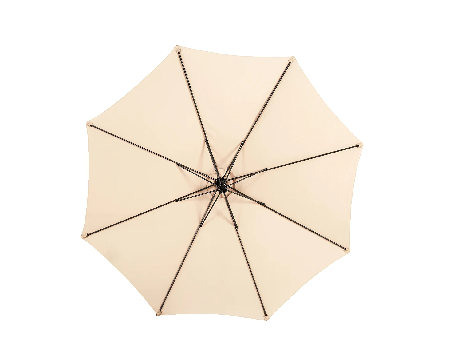 Parasol extérieur double face rectangulaire avec manivelle, structure en acier, kaki (4.5x4.5x3m)