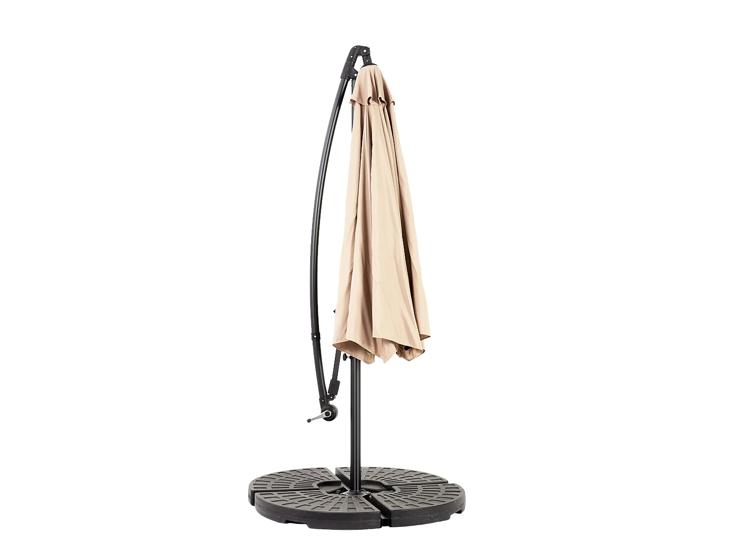 Parasol extérieur double face rectangulaire avec manivelle, structure en acier, kaki (4.5x4.5x3m)