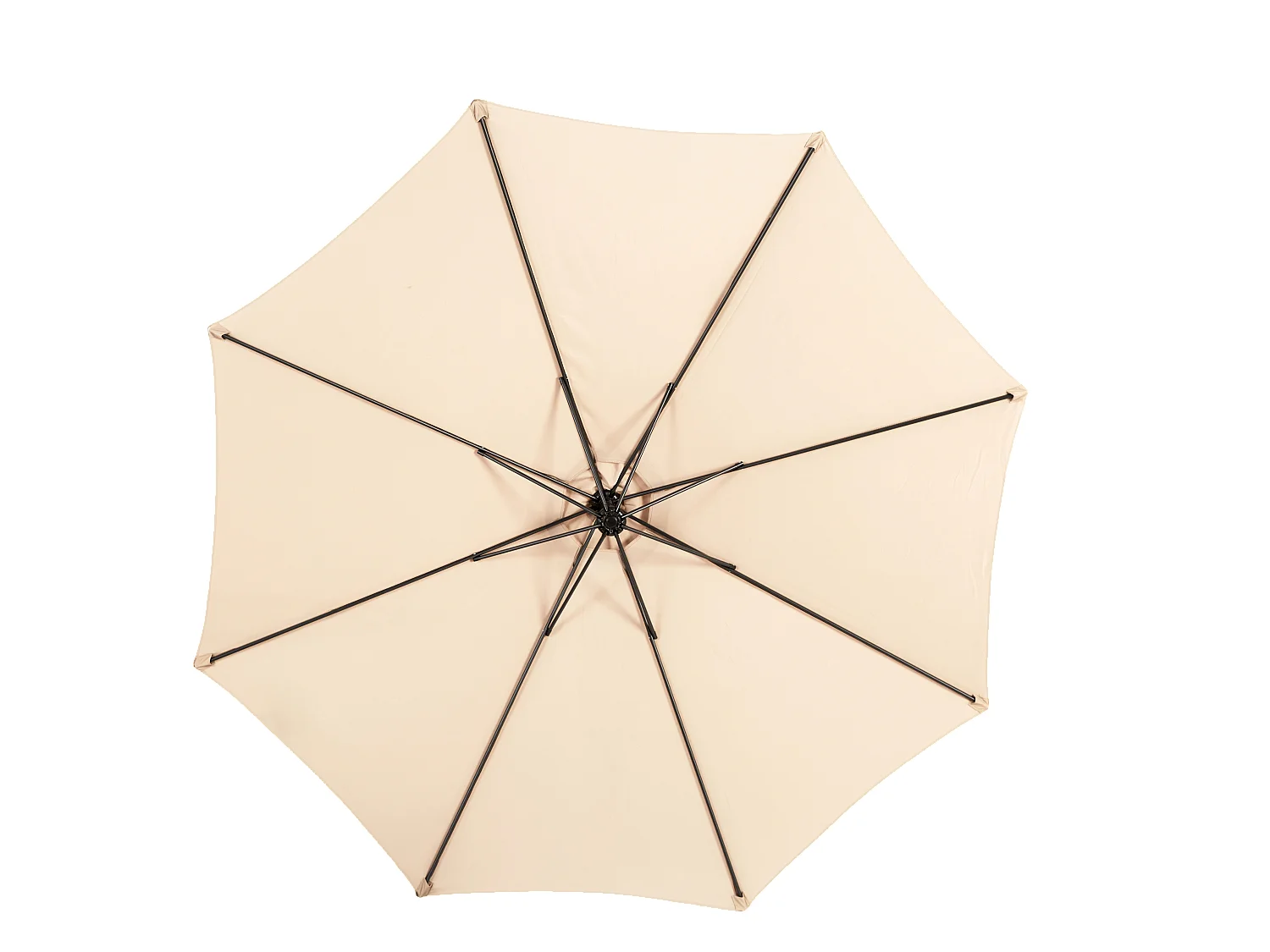 Dubbelzijdige rechthoekige buitenparasol met slinger, stalen frame, kaki (4,5x4,5x3m)