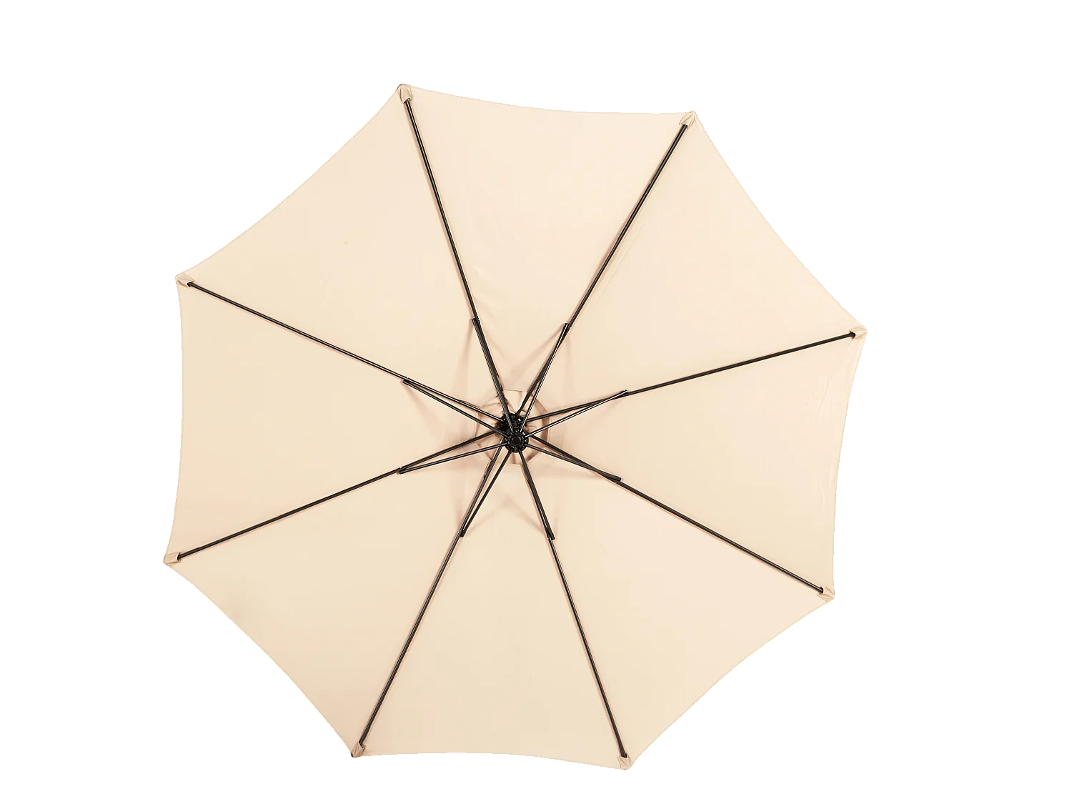 Parasol extérieur double face rectangulaire avec manivelle, structure en acier, kaki (4.5x4.5x3m)