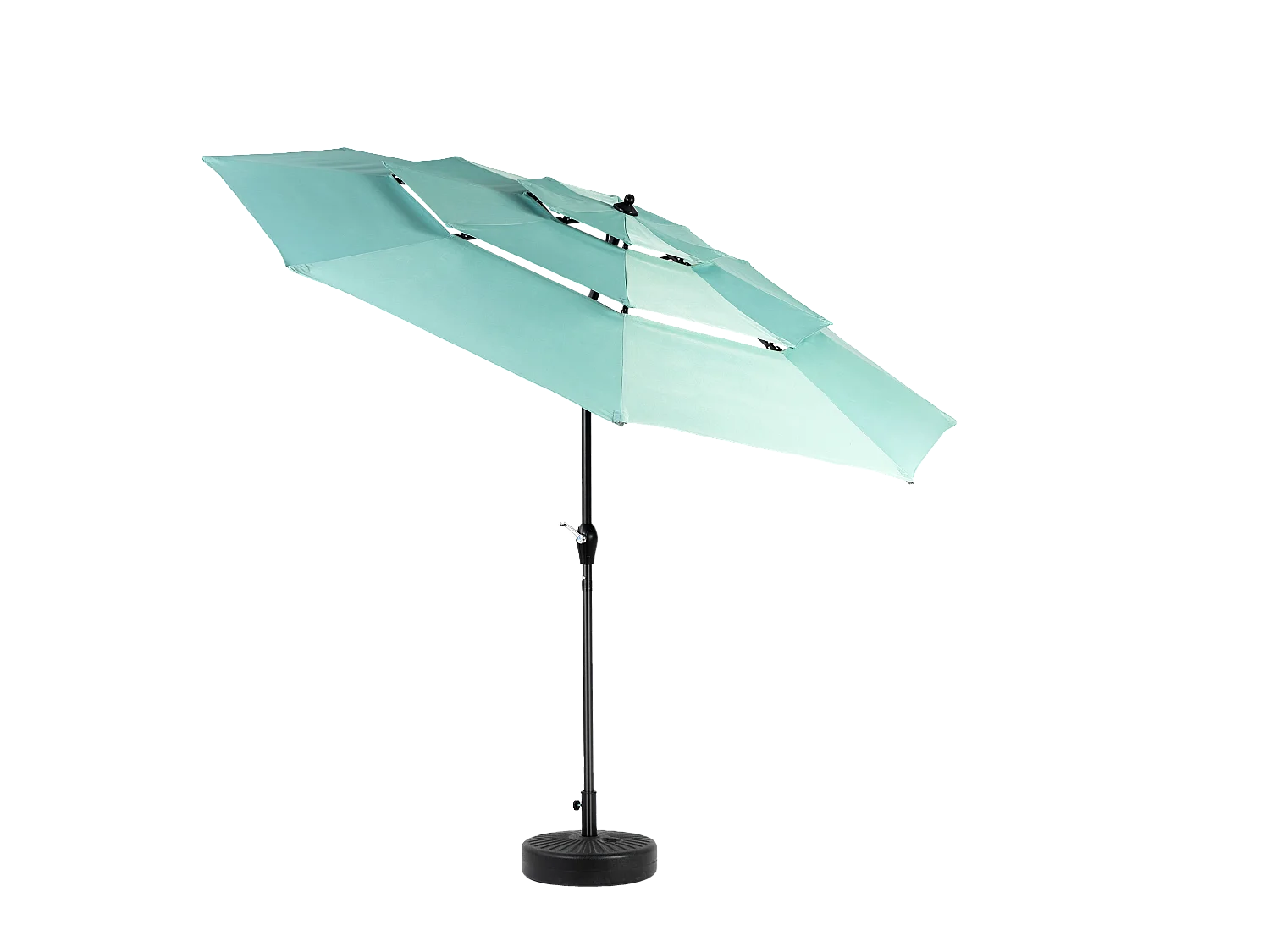 Parasol extérieur double face rectangulaire avec manivelle, structure en acier, vert clair (4,5x4,5x3m)