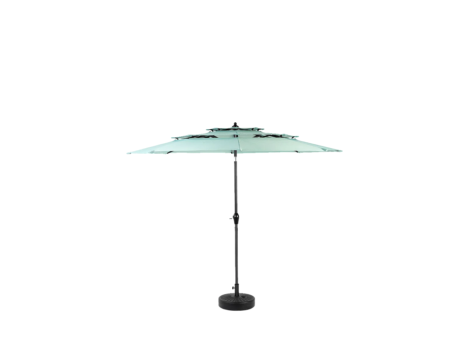 Parasol extérieur double face rectangulaire avec manivelle, structure en acier, vert clair (4,5x4,5x3m)