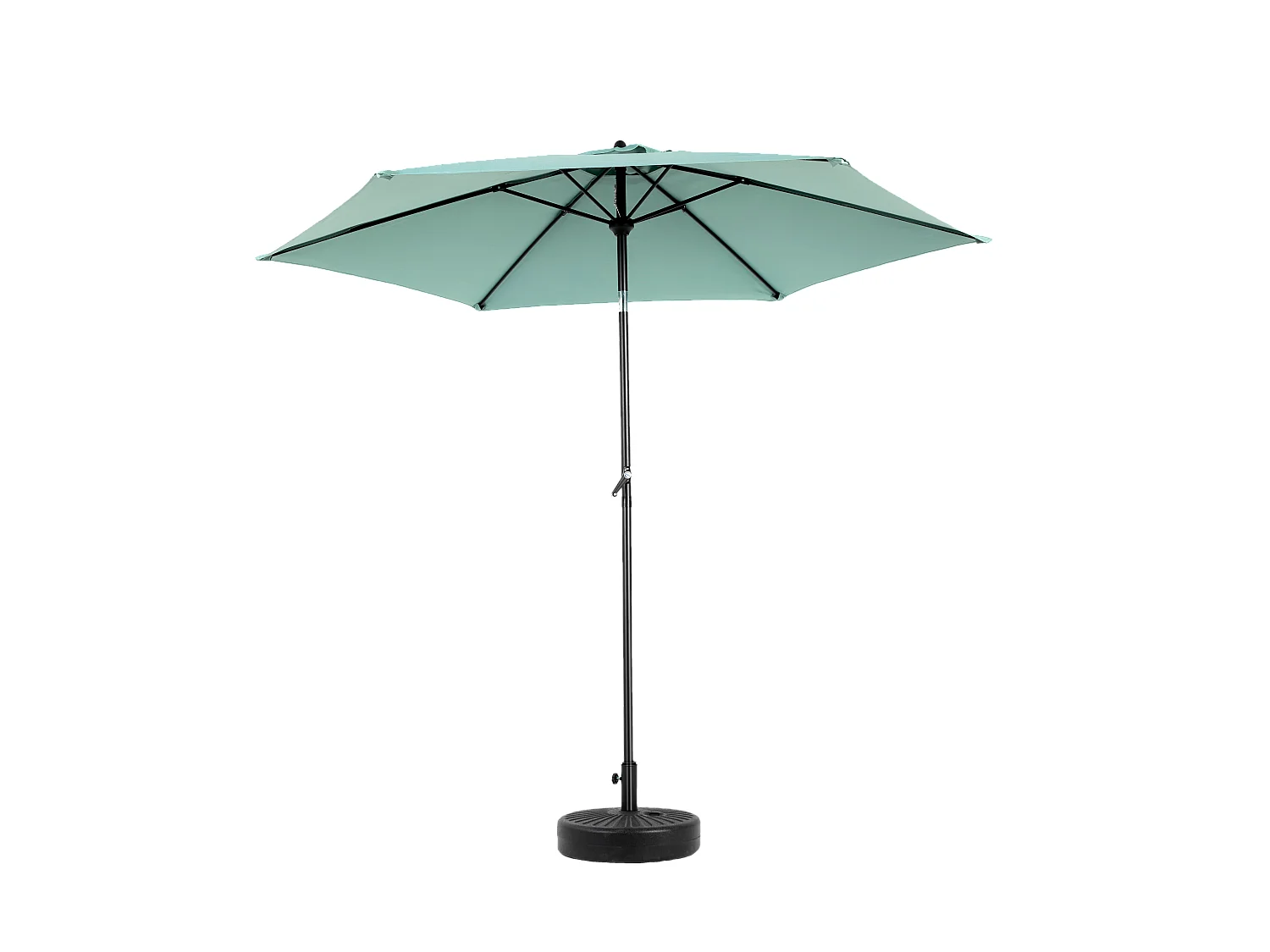 Parasol extérieur rectangulaire double face, avec manivelle, acier, vert clair (274x213x200 cm)