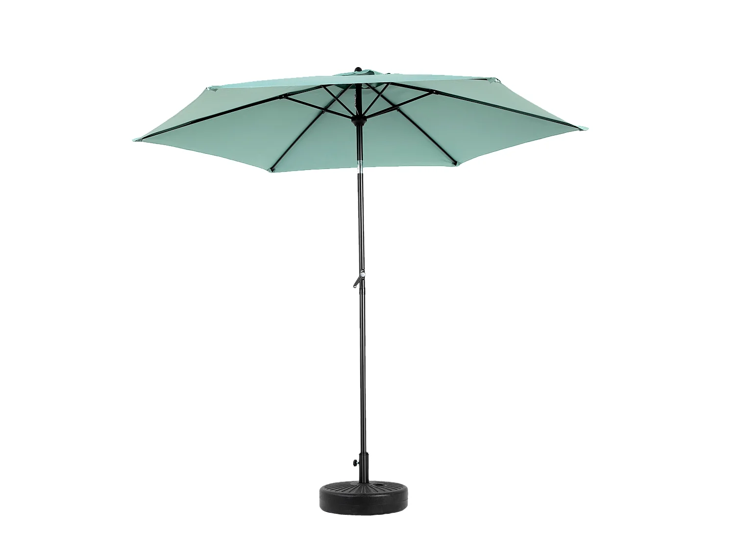 Parasol extérieur rectangulaire double face, avec manivelle, acier, vert clair (274x213x200 cm)