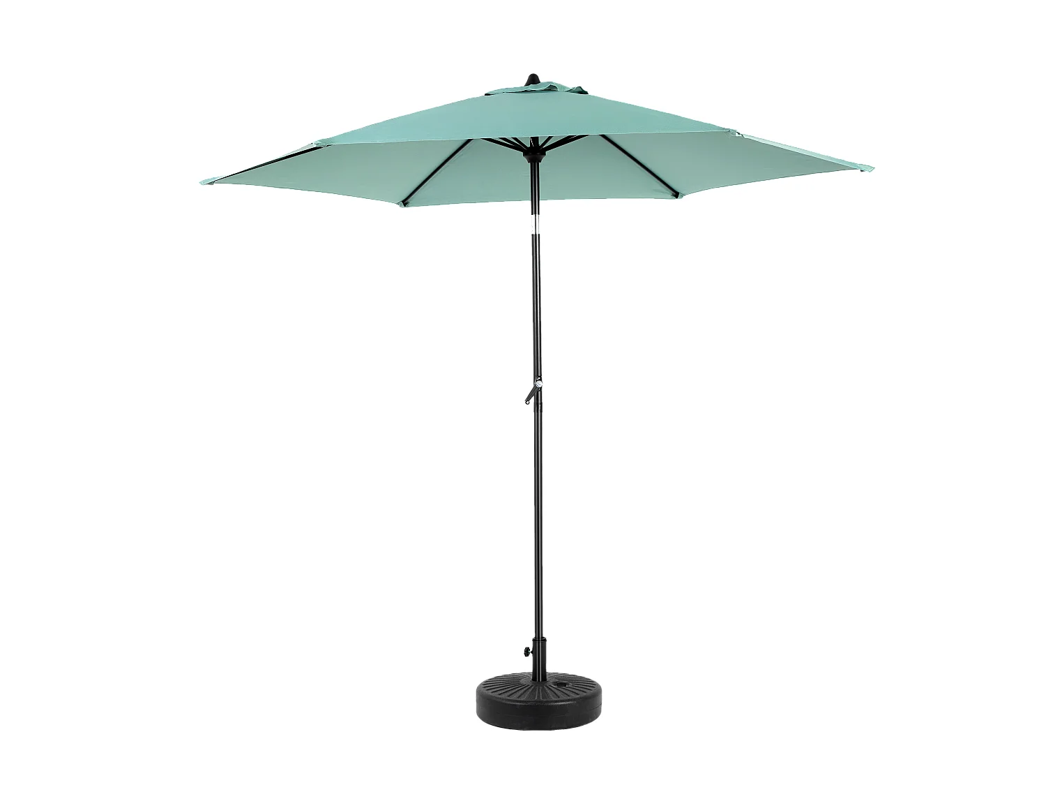 Parasol extérieur rectangulaire double face, avec manivelle, acier, vert clair (274x213x200 cm)