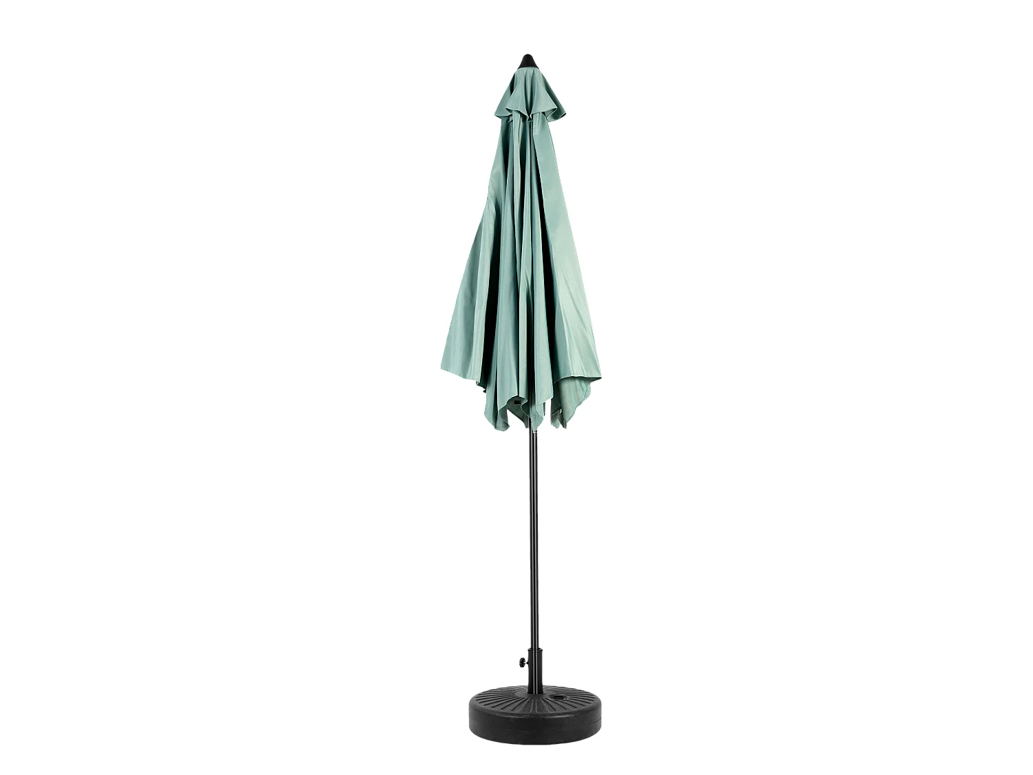 Parasol extérieur rectangulaire double face, avec manivelle, acier, vert clair (274x213x200 cm)