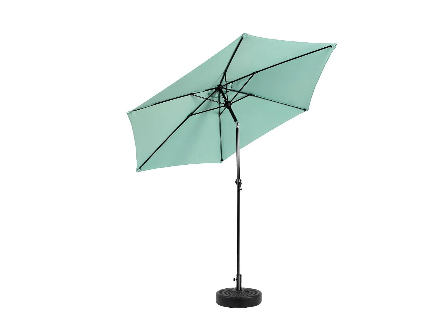 Parasol extérieur rectangulaire double face, avec manivelle, acier, vert clair (274x213x200 cm)
