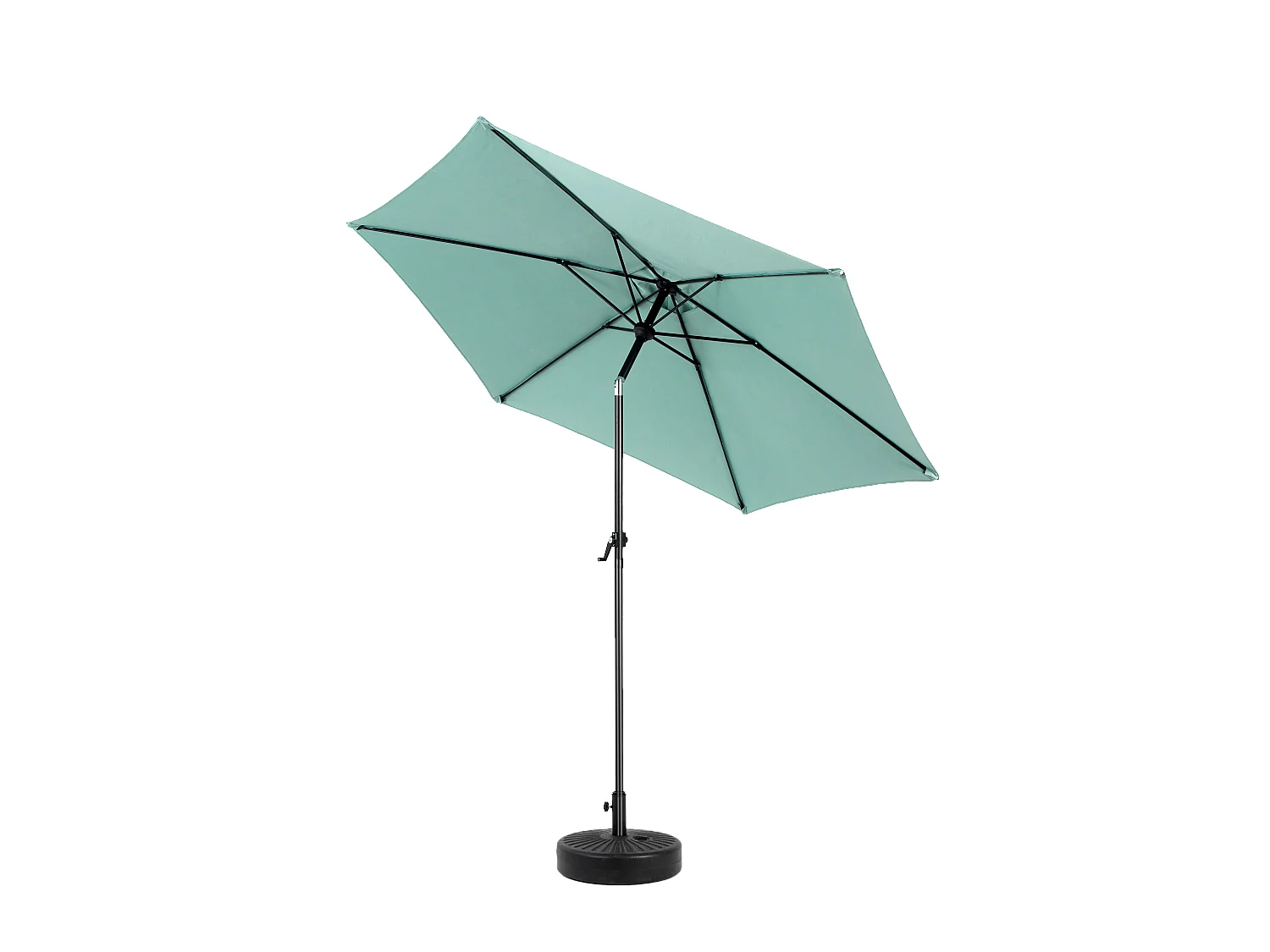 Parasol extérieur rectangulaire double face, avec manivelle, acier, vert clair (274x213x200 cm)