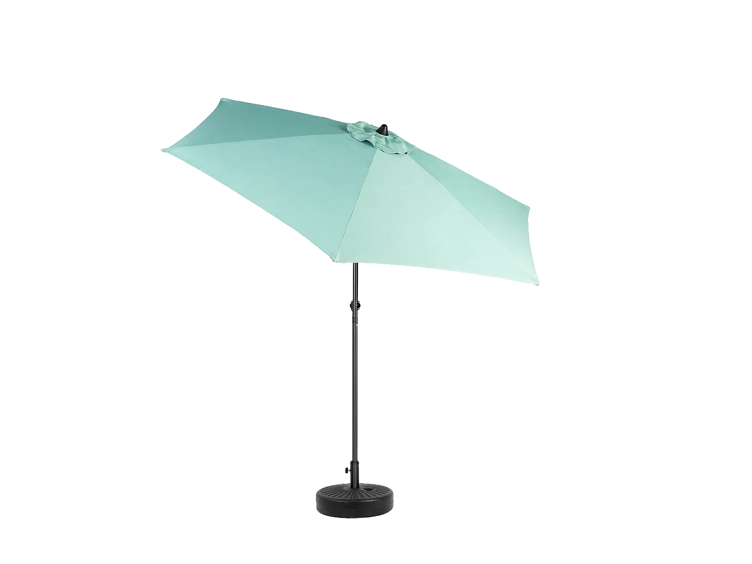 Parasol extérieur rectangulaire double face, avec manivelle, acier, vert clair (274x213x200 cm)