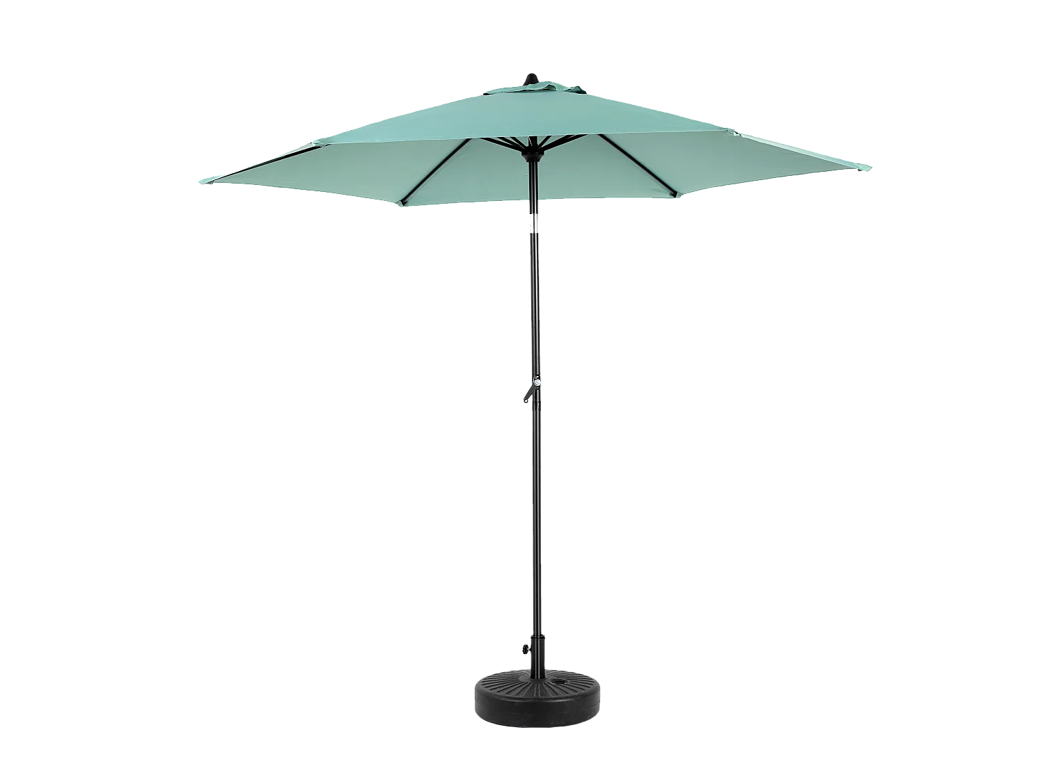 Parasol extérieur rectangulaire double face, avec manivelle, acier, vert clair (274x213x200 cm)