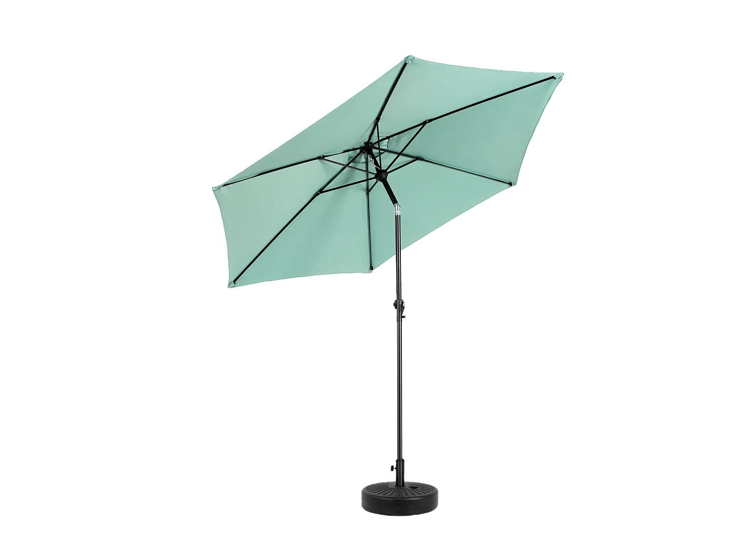 Parasol extérieur rectangulaire double face, avec manivelle, acier, vert clair (274x213x200 cm)