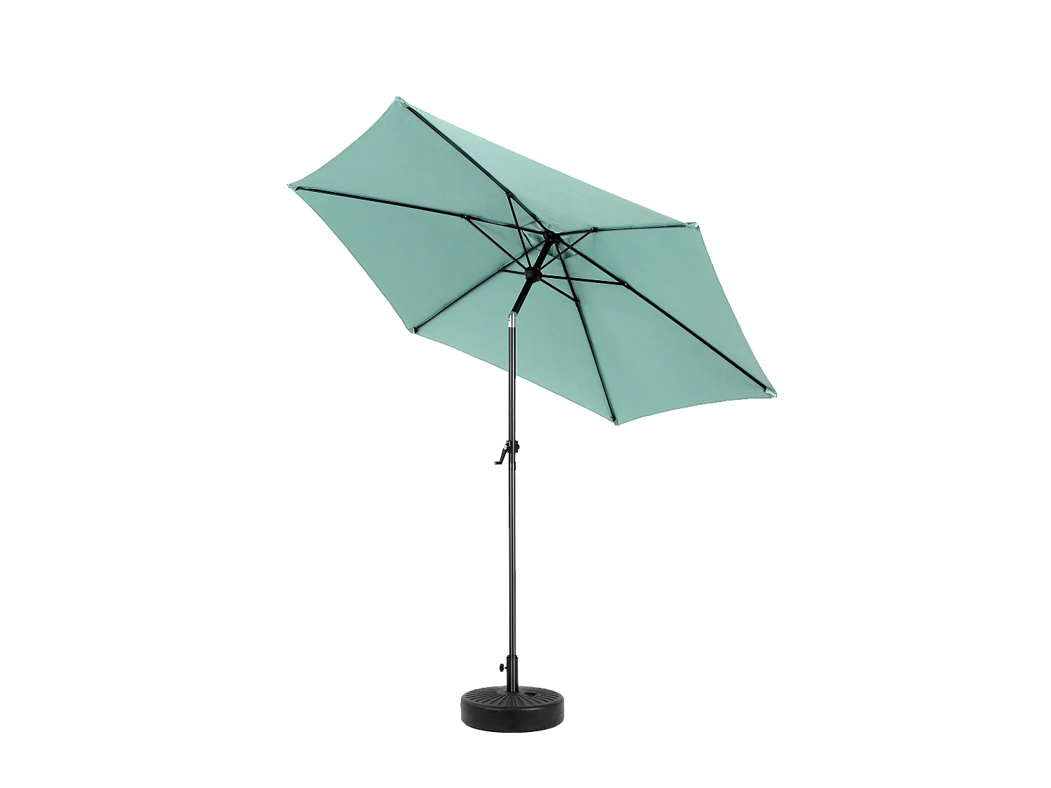 Parasol extérieur rectangulaire double face, avec manivelle, acier, vert clair (274x213x200 cm)