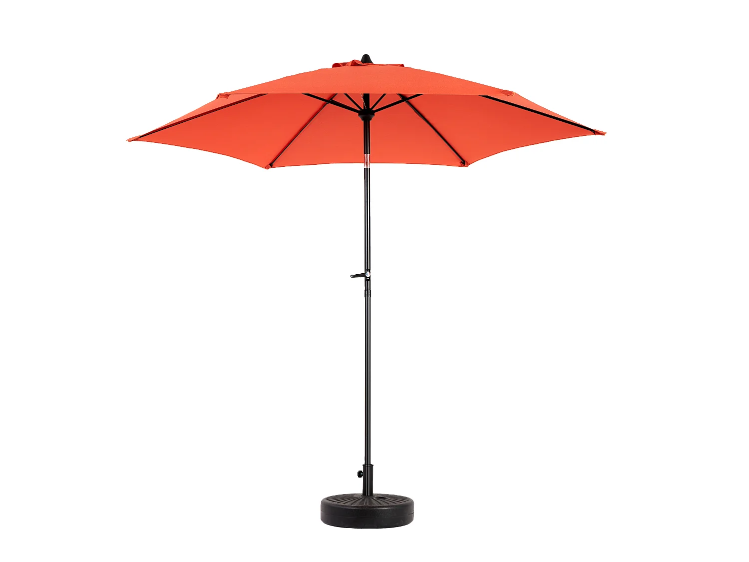 Parasol extérieur rectangulaire double face, avec manivelle, acier, orange (274x213x200 cm)