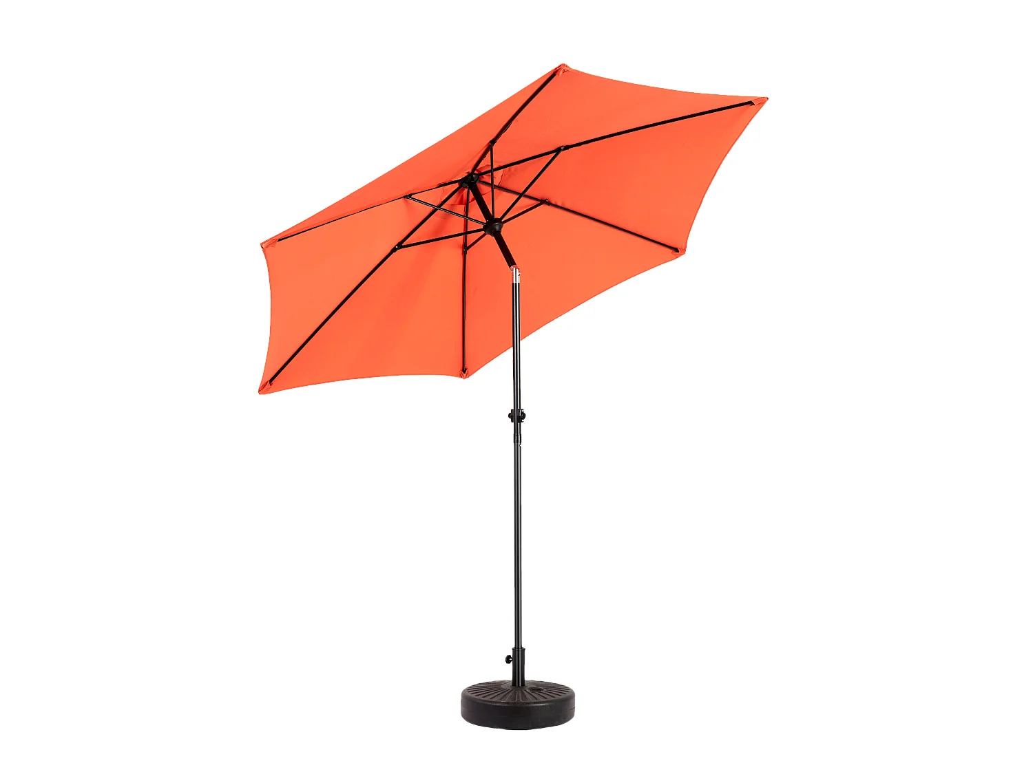 Parasol extérieur rectangulaire double face, avec manivelle, acier, orange (274x213x200 cm)