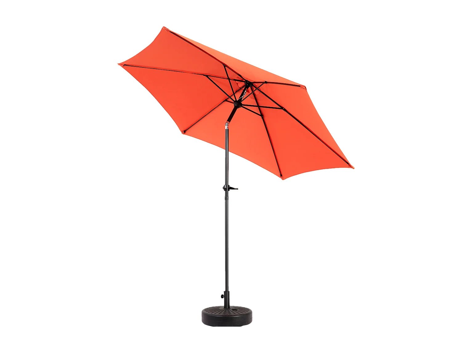 Parasol extérieur rectangulaire double face, avec manivelle, acier, orange (274x213x200 cm)