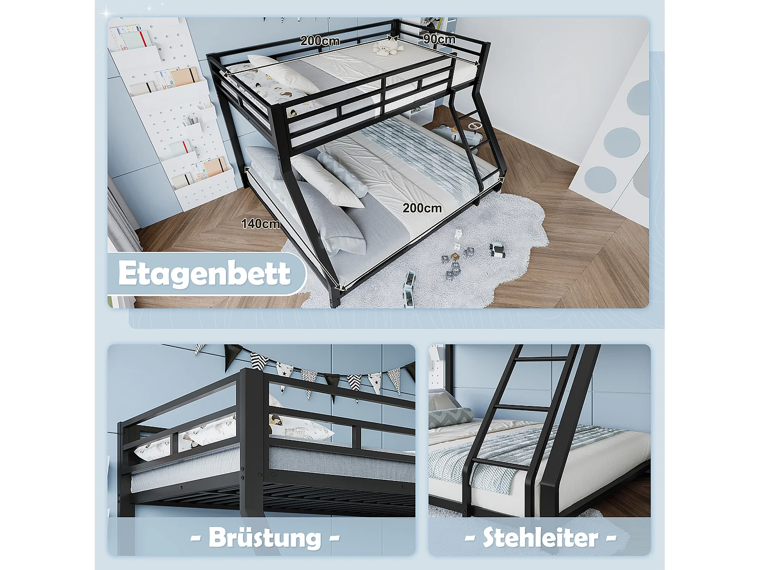 Ombrellone da esterno rettangolare bifacciale, con manovella, in acciaio, arancione (274x213x200 cm)