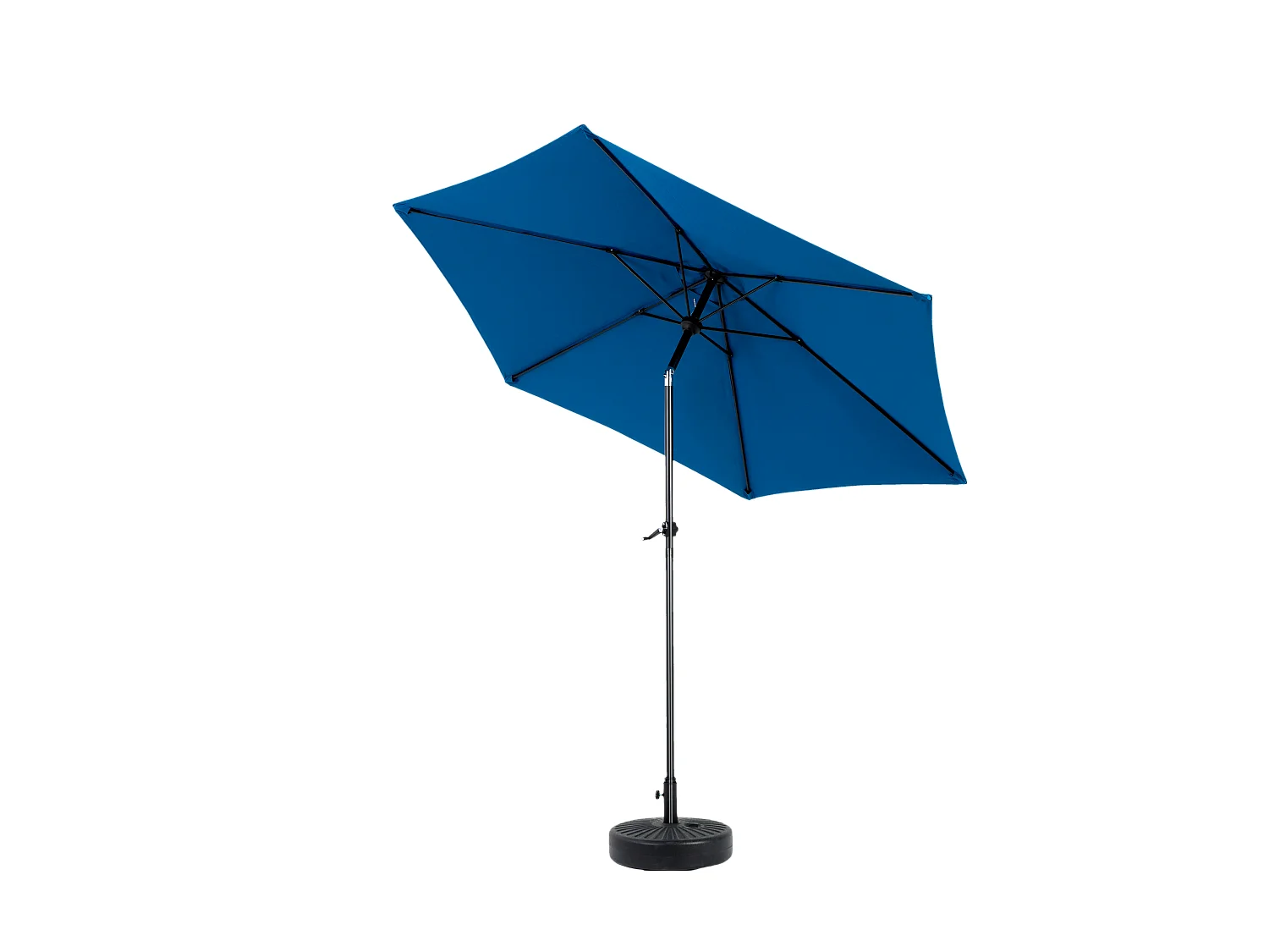 Parasol extérieur rectangulaire double face, avec manivelle, acier, bleu (274x213x200 cm)