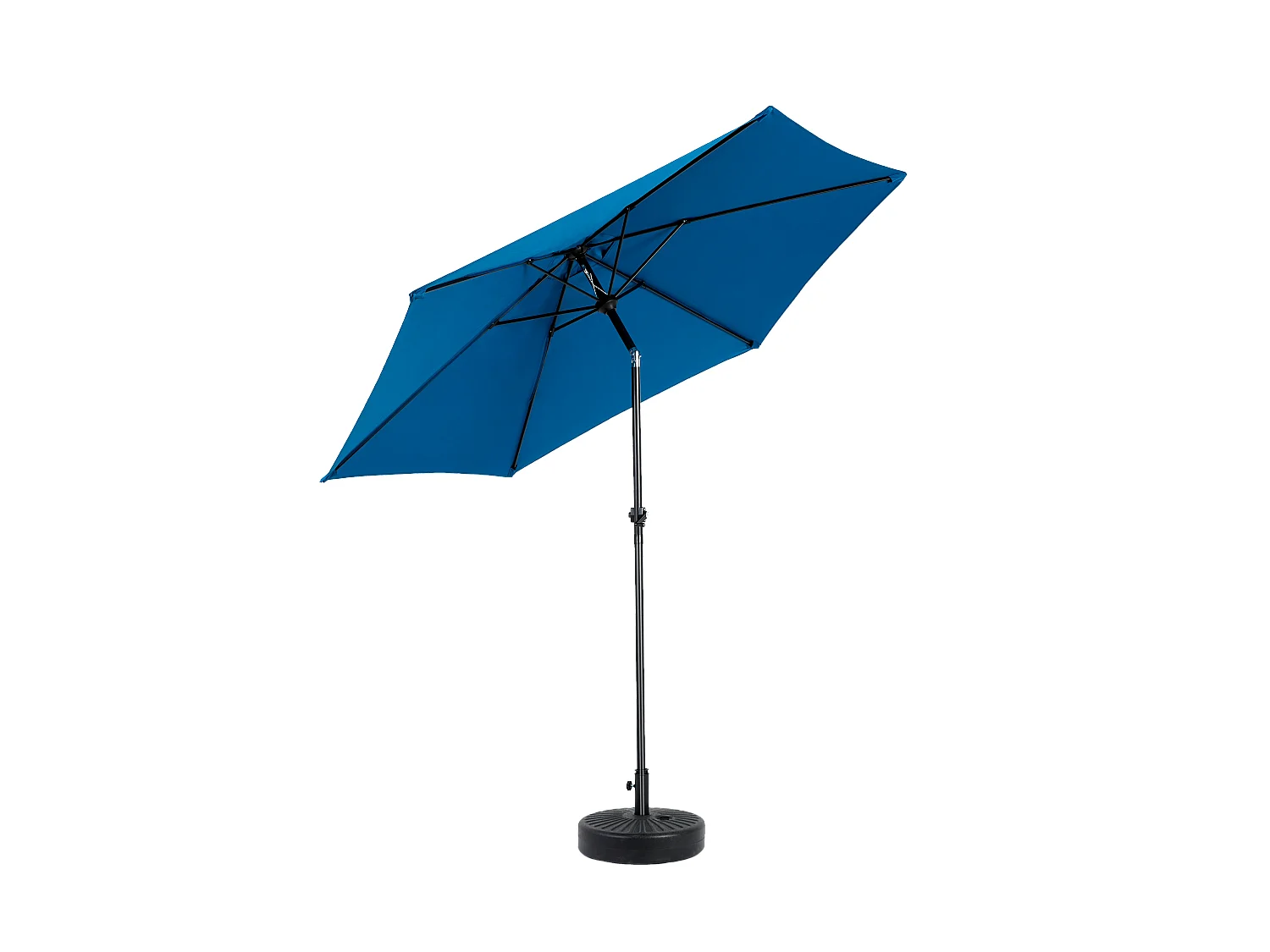 Parasol extérieur rectangulaire double face, avec manivelle, acier, bleu (274x213x200 cm)