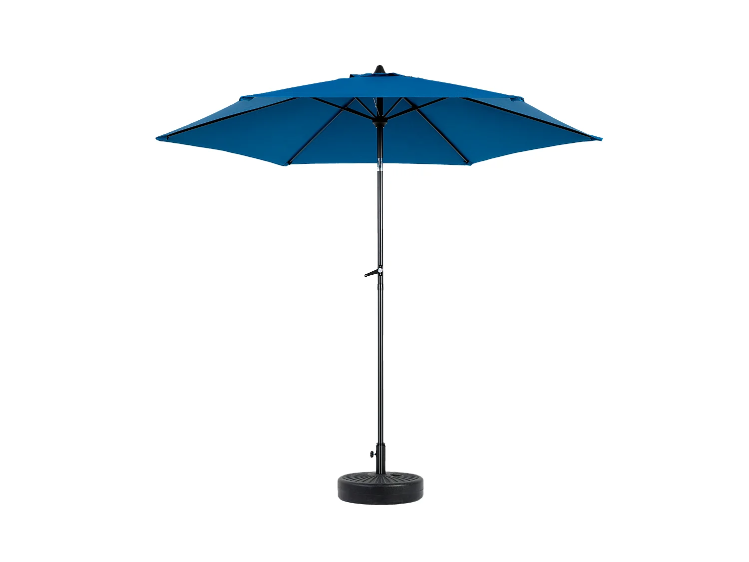 Parasol extérieur rectangulaire double face, avec manivelle, acier, bleu (274x213x200 cm)