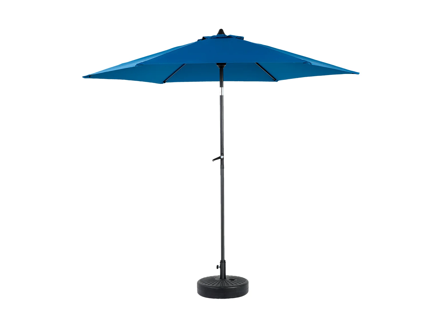 Ombrellone da esterno rettangolare bifacciale, con manovella, in acciaio, blu (274x213x200 cm)