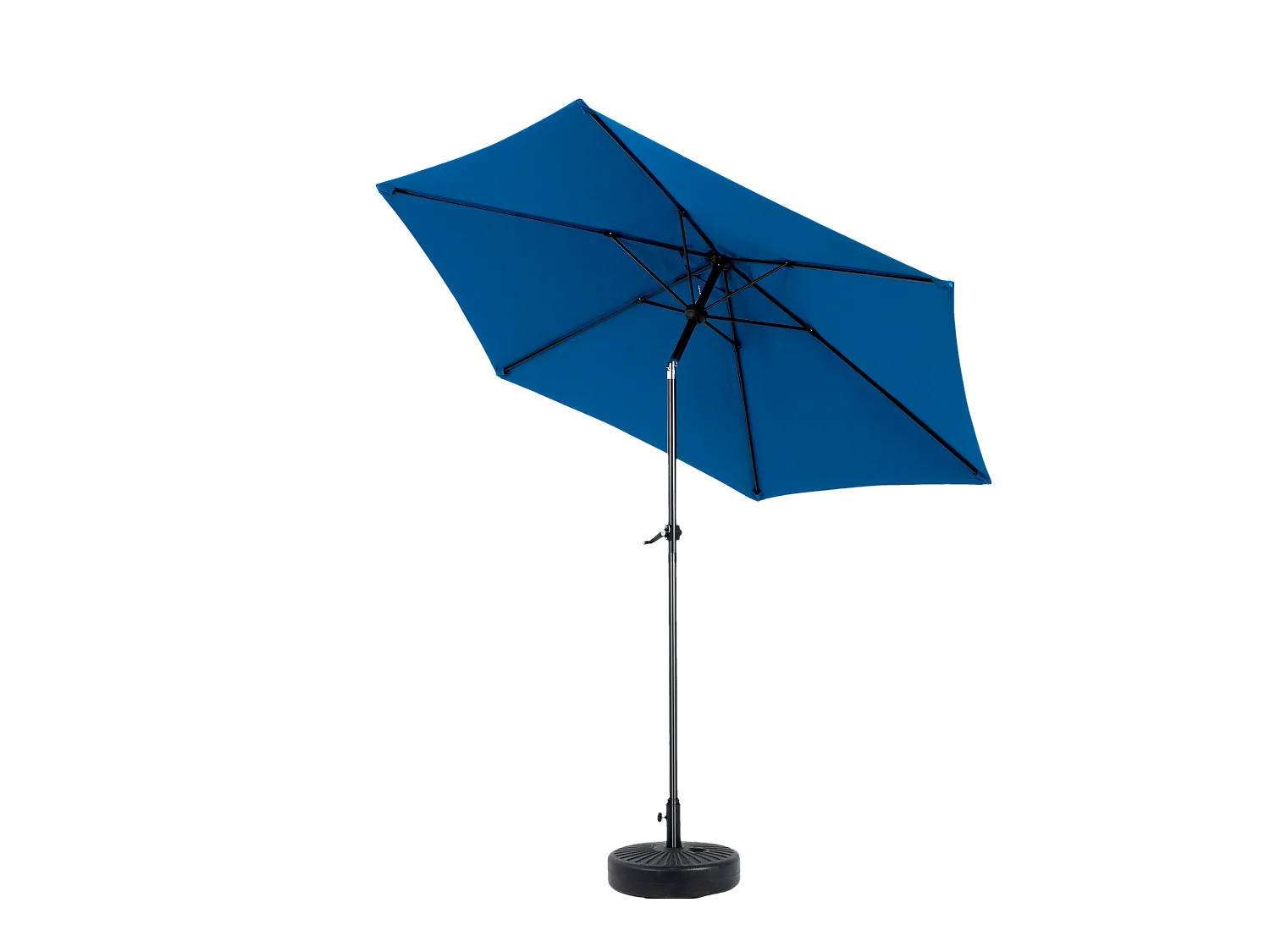 Parasol extérieur rectangulaire double face, avec manivelle, acier, bleu (274x213x200 cm)