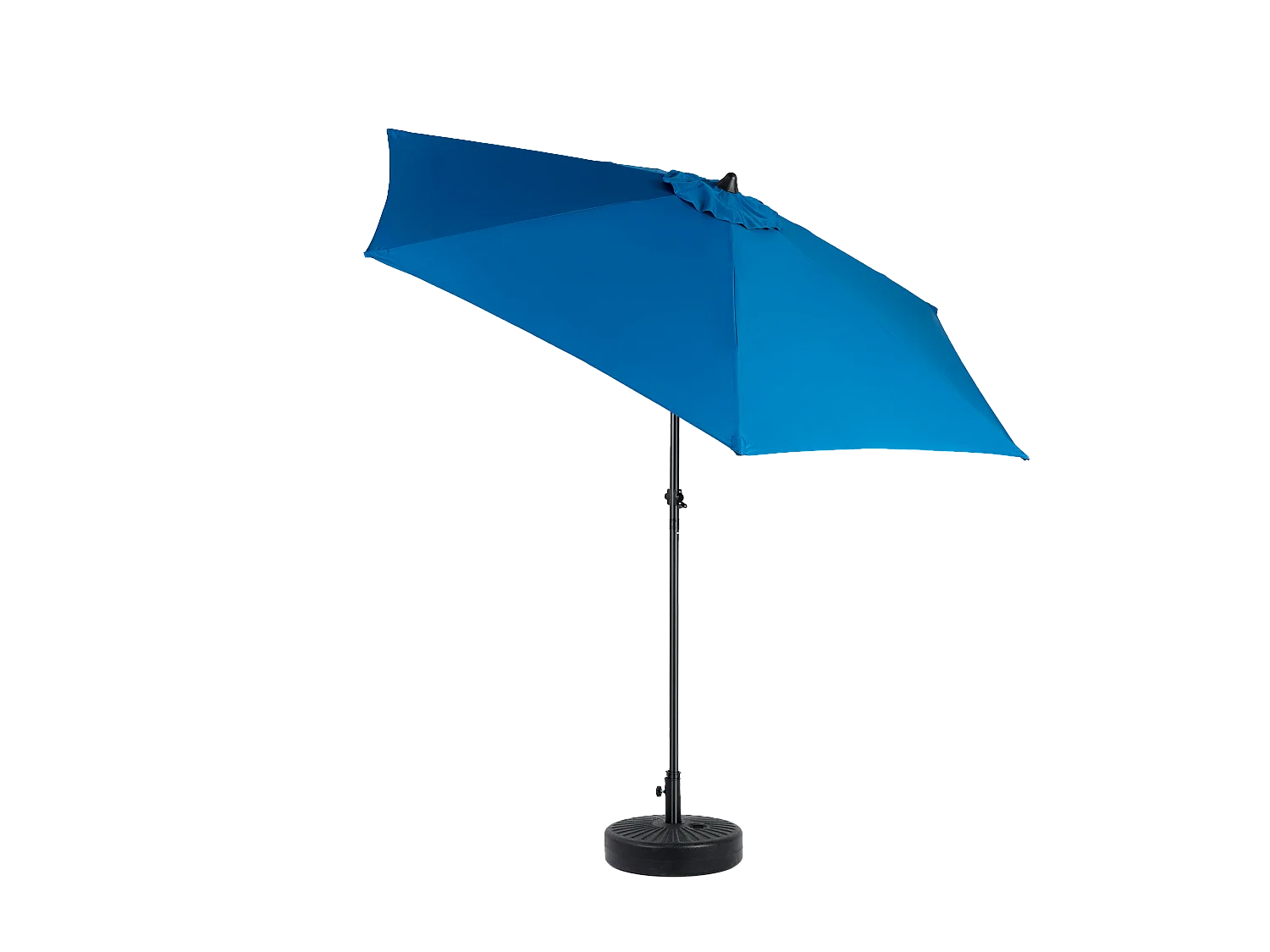 Parasol extérieur rectangulaire double face, avec manivelle, acier, bleu (274x213x200 cm)
