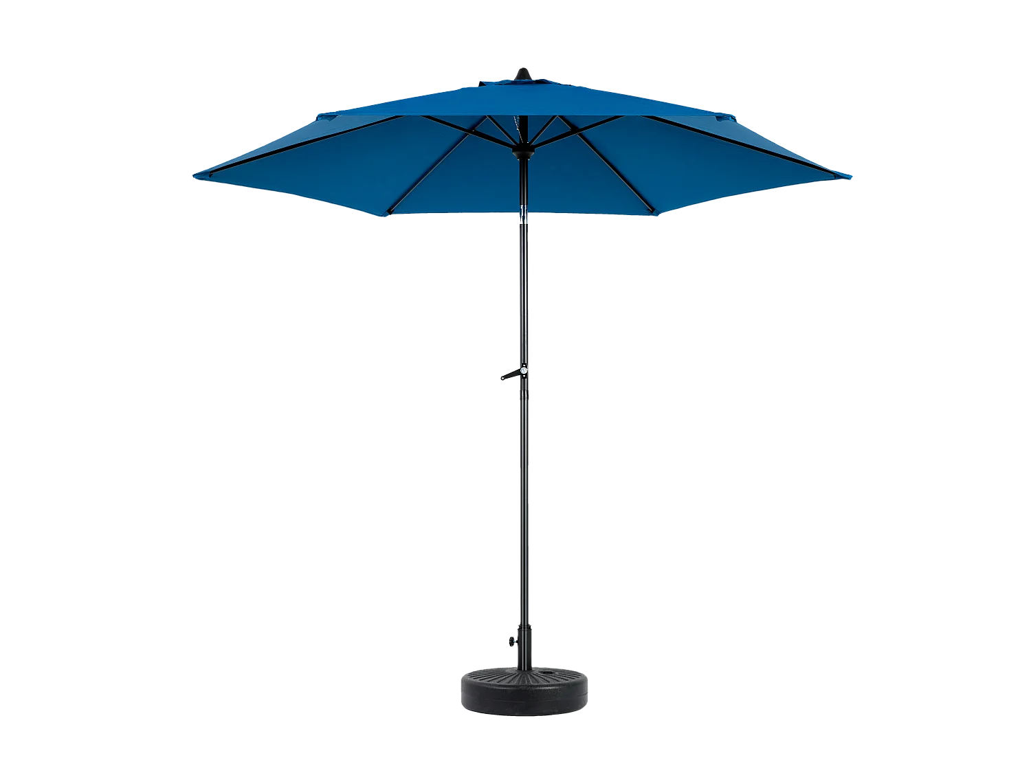 Parasol extérieur rectangulaire double face, avec manivelle, acier, bleu (274x213x200 cm)