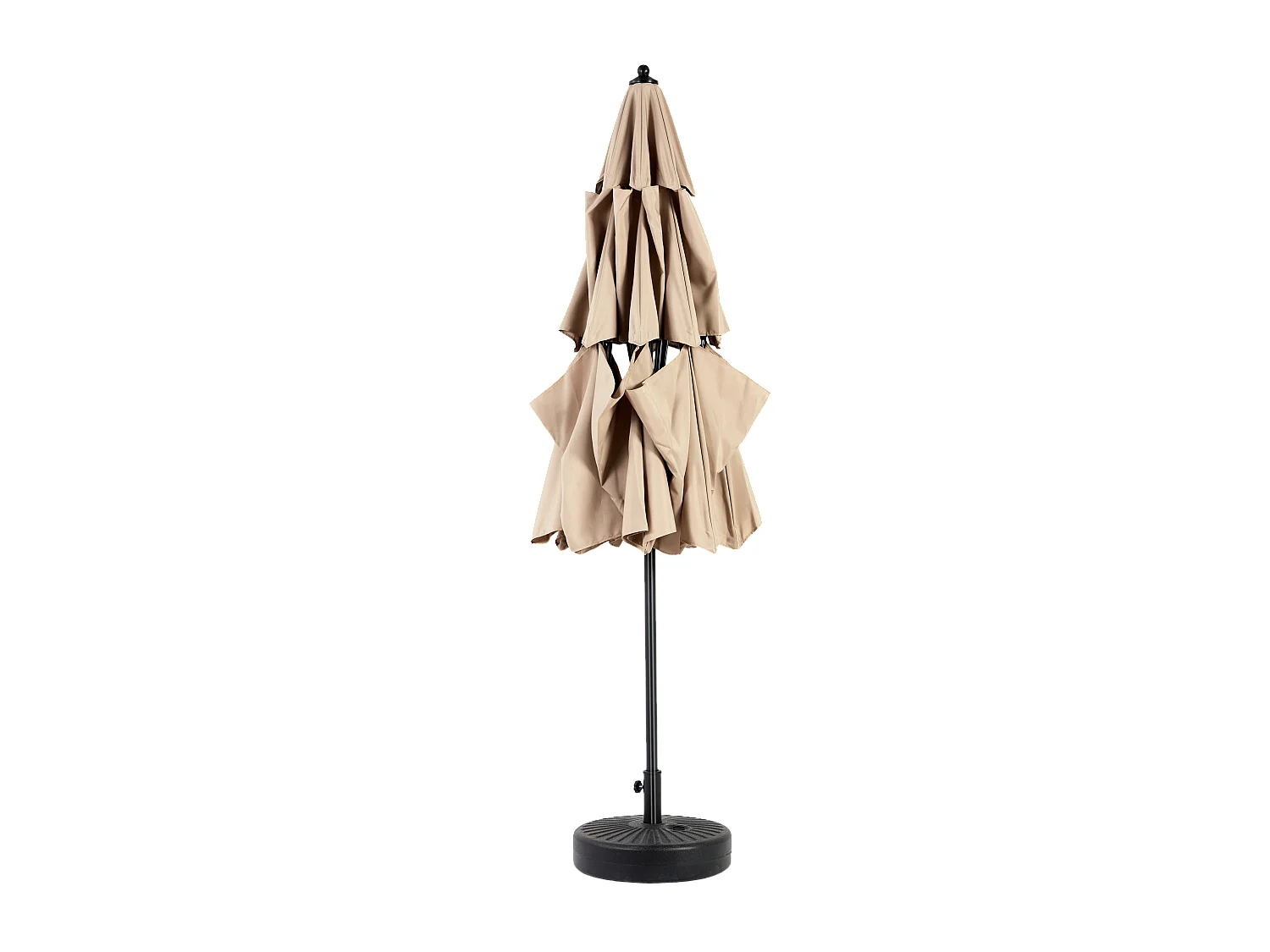 Ombrellone da esterno rettangolare bifacciale con manovella, struttura in acciaio, color kaki (4,5x4,5x3 m)