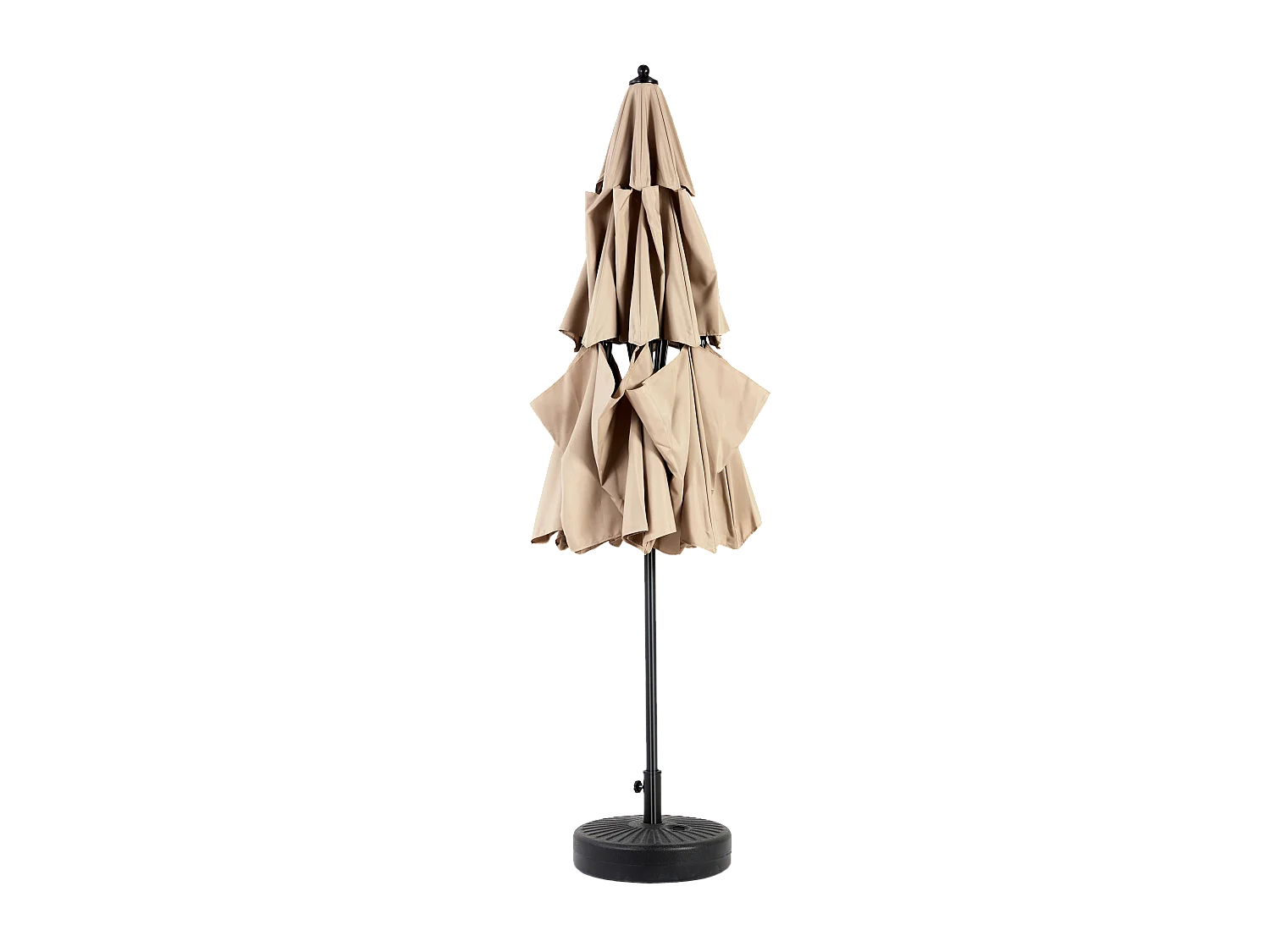 Parasol extérieur double face rectangulaire avec manivelle, structure en acier, kaki (4,5x4,5x3m)