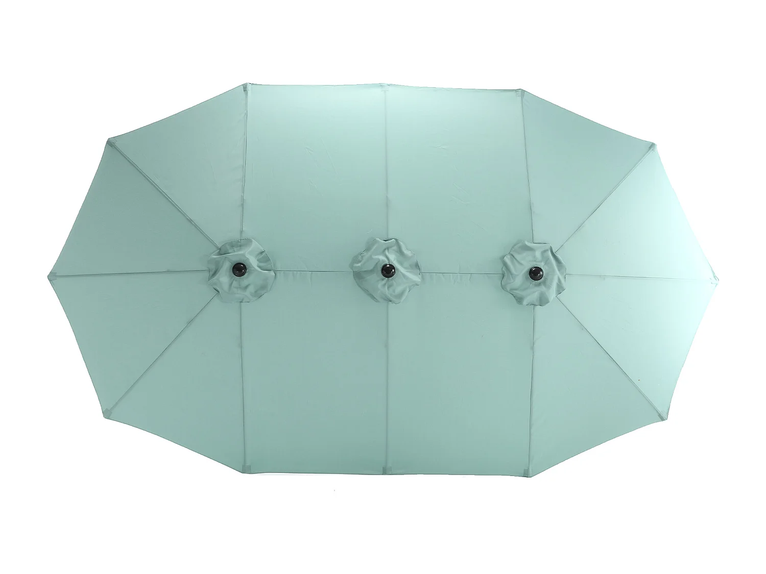 Ombrellone da esterno rettangolare bifacciale con manovella, struttura in acciaio, verde chiaro (4,5x4,5x3m)