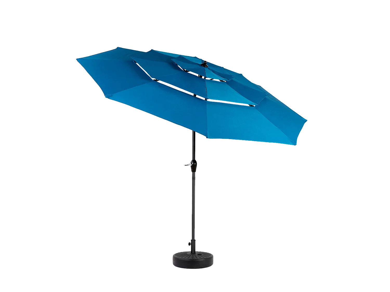 Ombrellone da esterno rettangolare bifacciale da 14,8 piedi con manovella, acciaio, blu (450x275x200 cm)