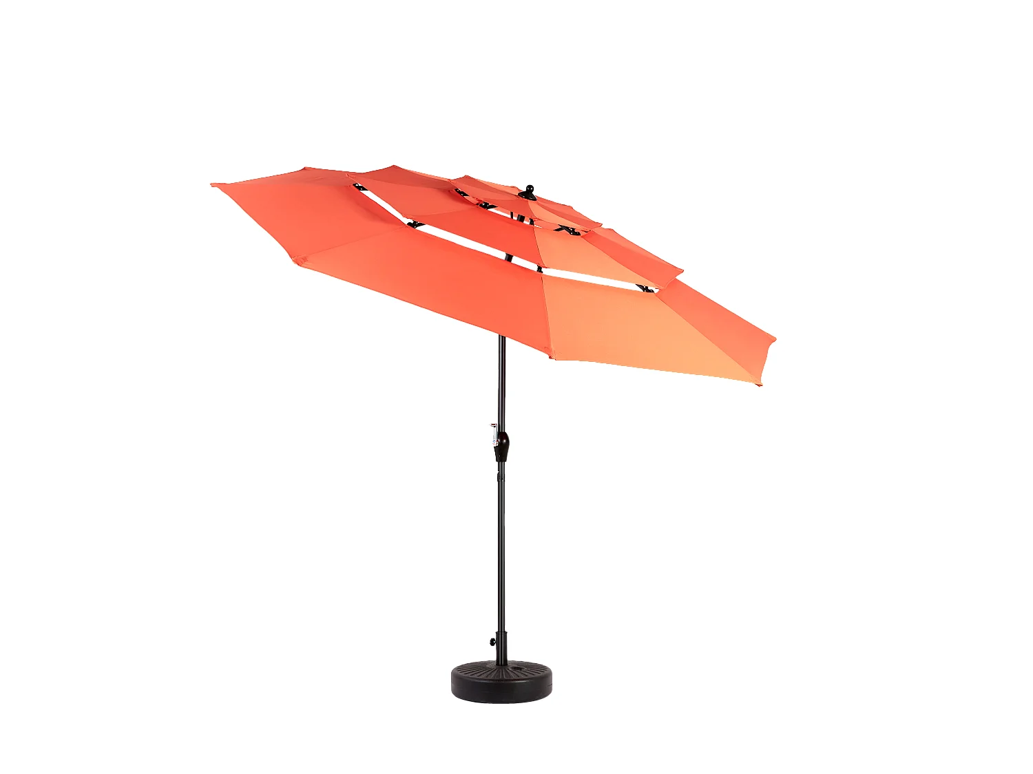 Parasol extérieur double face rectangulaire avec manivelle, structure en acier, orange (4,5x4,5x3m)