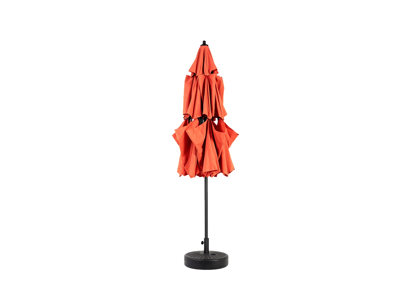 Parasol extérieur double face rectangulaire avec manivelle, structure en acier, orange (4,5x4,5x3m)