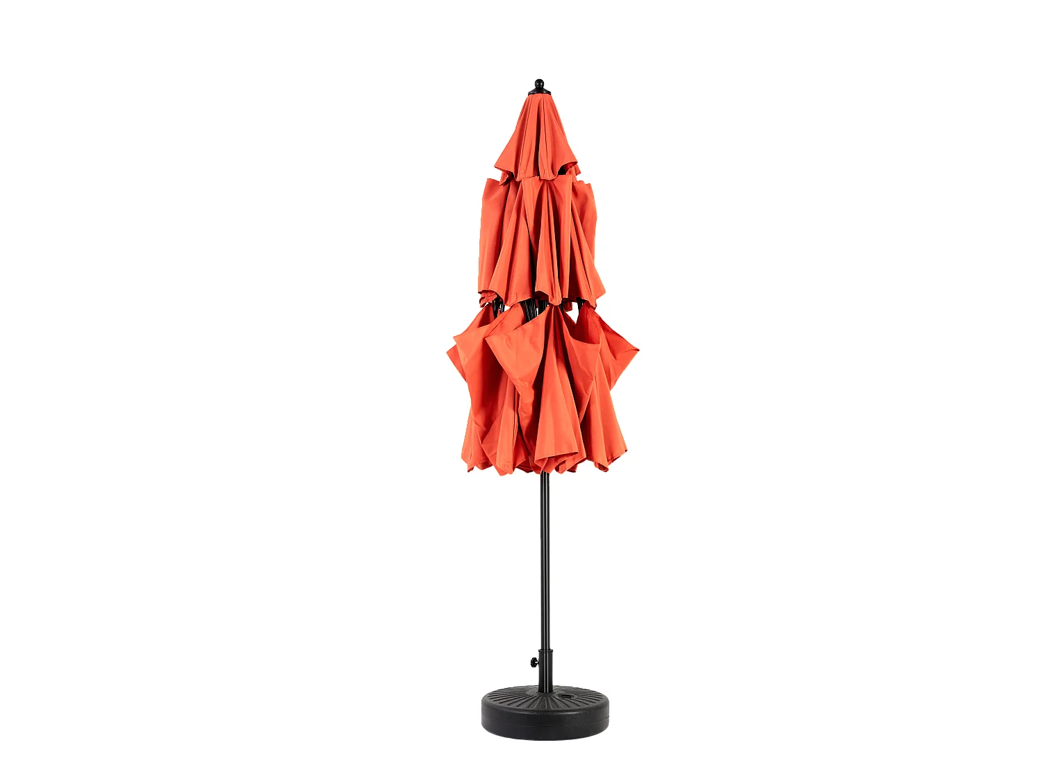 Parasol extérieur double face rectangulaire avec manivelle, structure en acier, orange (4,5x4,5x3m)