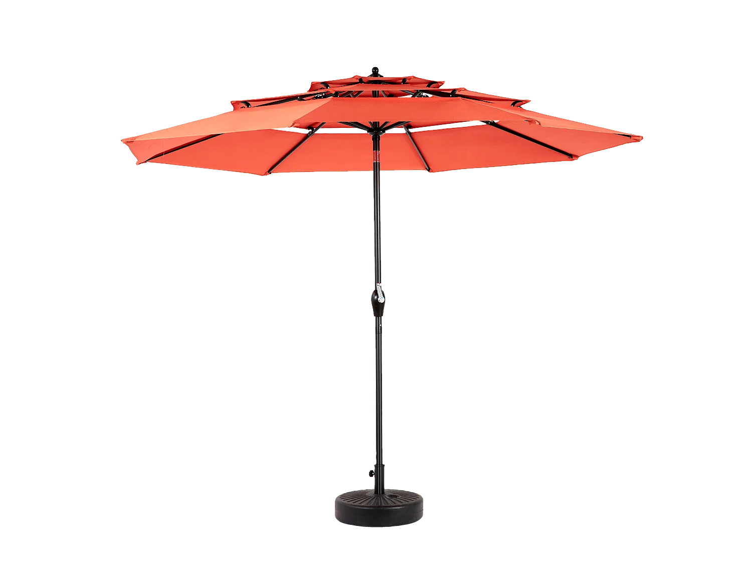 Parasol extérieur double face rectangulaire avec manivelle, structure en acier, orange (4,5x4,5x3m)