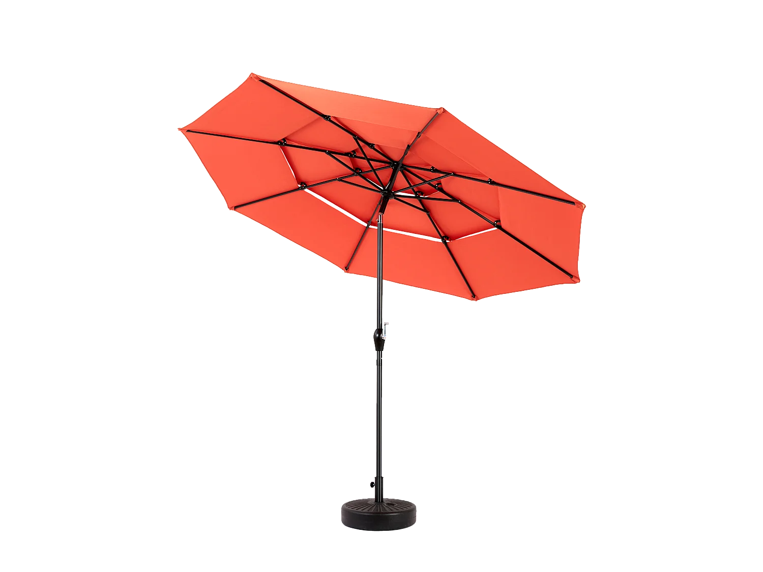Parasol extérieur double face rectangulaire avec manivelle, structure en acier, orange (4,5x4,5x3m)
