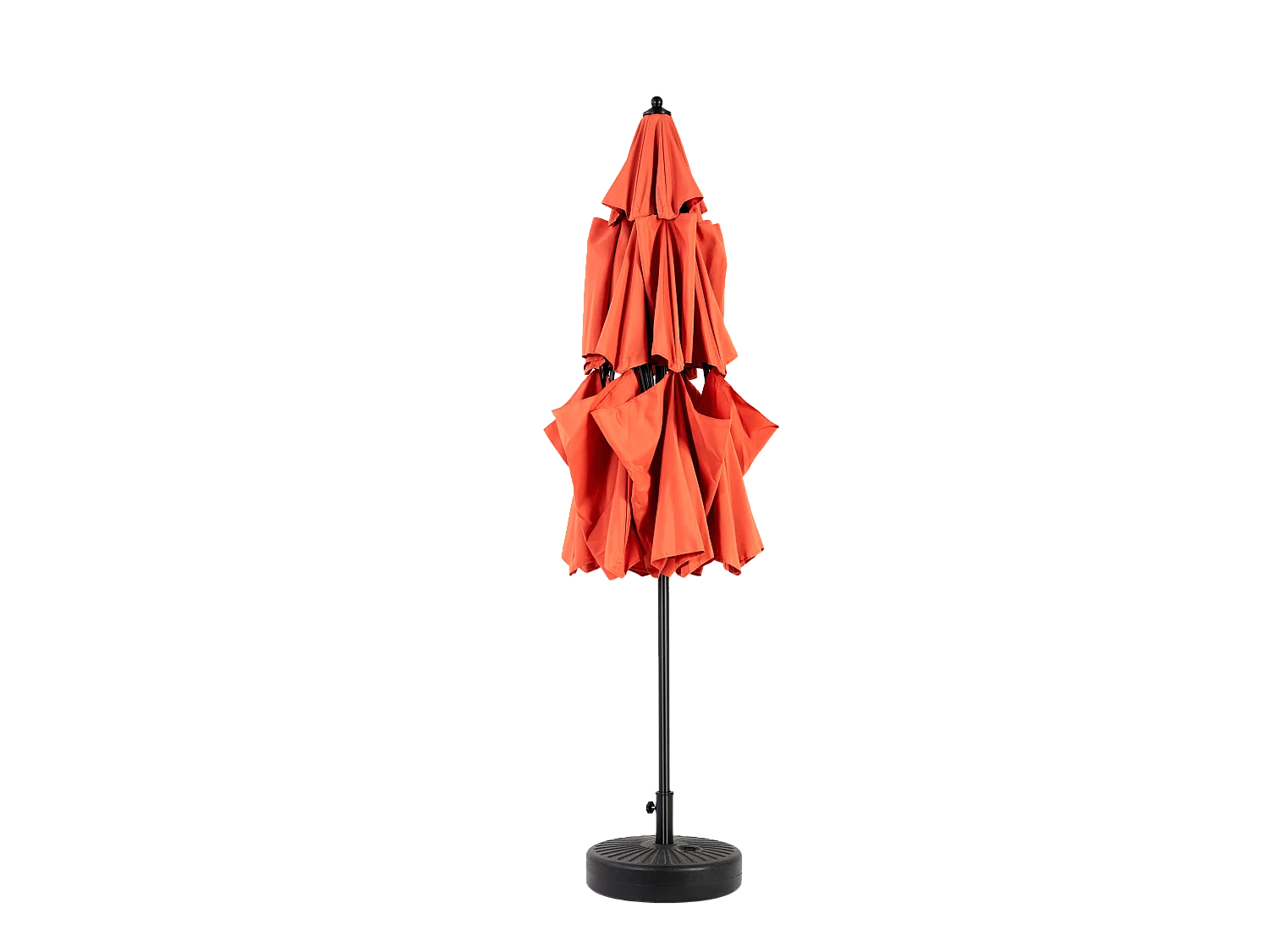 Parasol extérieur double face rectangulaire avec manivelle, structure en acier, orange (4,5x4,5x3m)